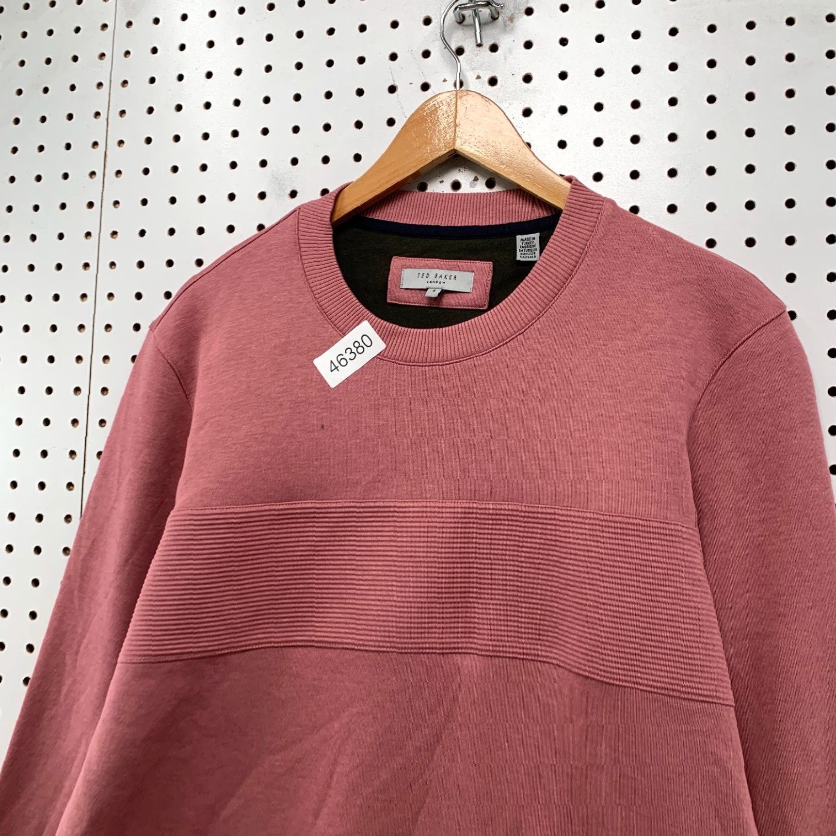 Ted Baker Ted Baker London Sweater Mens Size L Mauve Pink Tonal Striped Preppy Work Knit Pullover Crew Neck Long Sleeve Casual Winter Spring Fall Mens Size US L / EU 52-54 / 3 - 6 Thumbnail