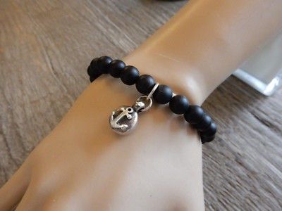 King Baby Studio Black Onyx Silver Anchor Size ONE SIZE - 1 Thumbnail