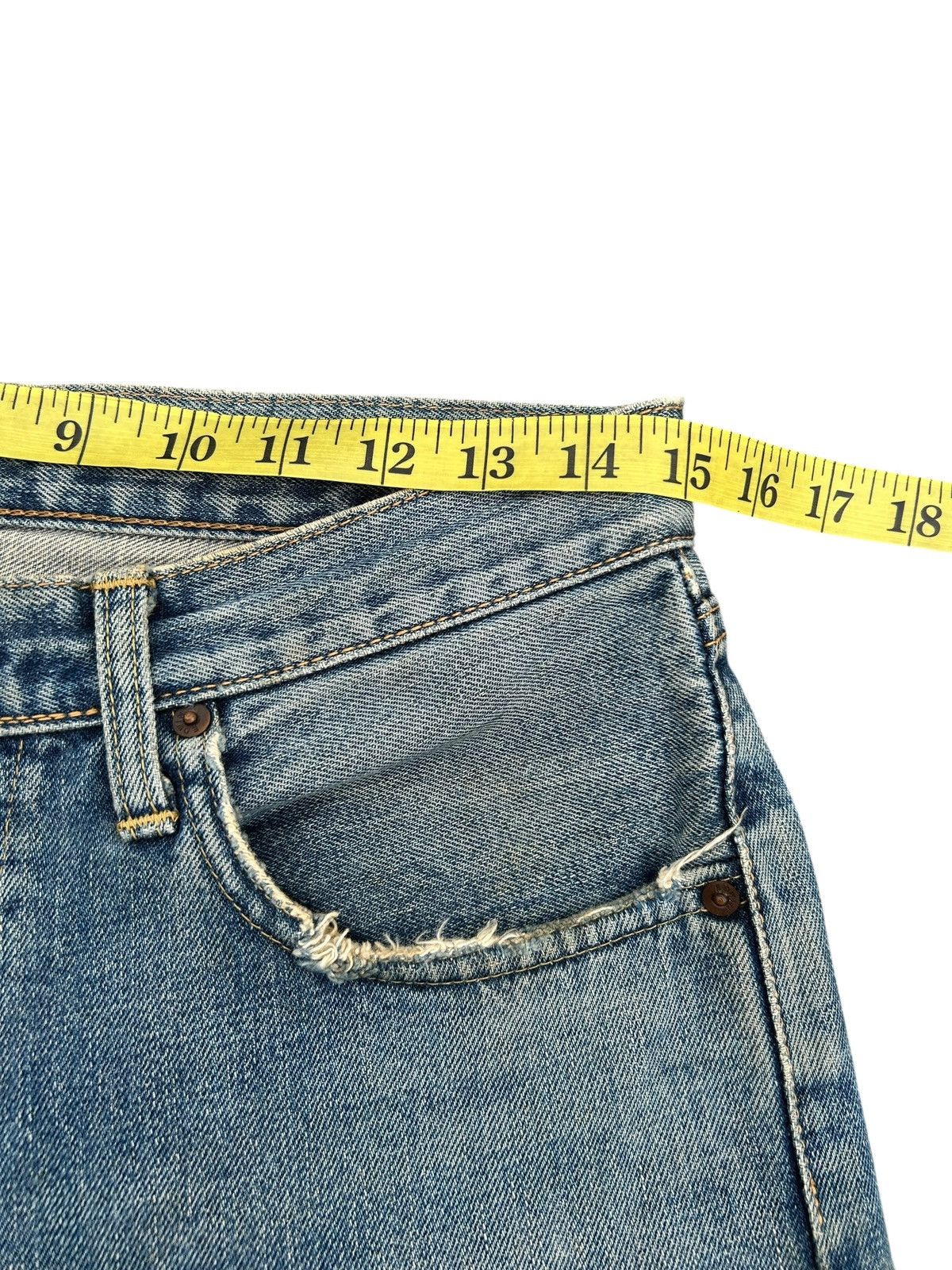 Kapital Thrashed Vintage Edwin 505x Selvedge Dirty Patina Denim Jean Size US 30 / EU 46 - 14 Thumbnail