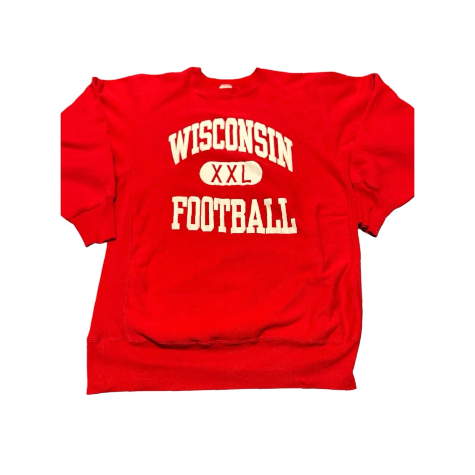 Champion VINTAGE Champion Wisconsin Football Red Sweatshirt Mens XL Crew Neck Pullover Reverse Weave USA Size US XL / EU 56 / 4 - 2 Thumbnail