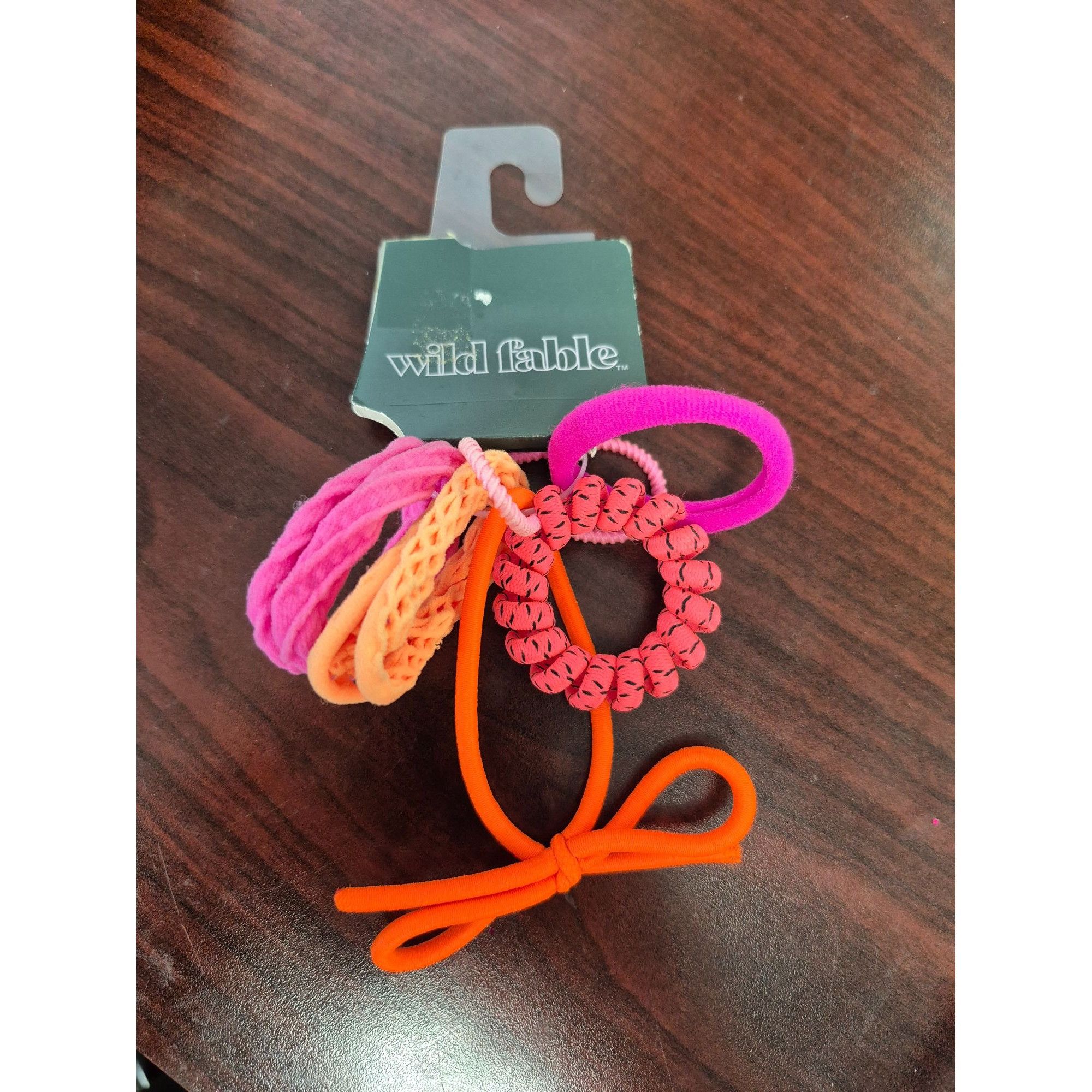 Other Pony Holders Hair Elastic Set 6pc - Wild Fable™ Orange/Pink Size ONE SIZE - 2 Thumbnail