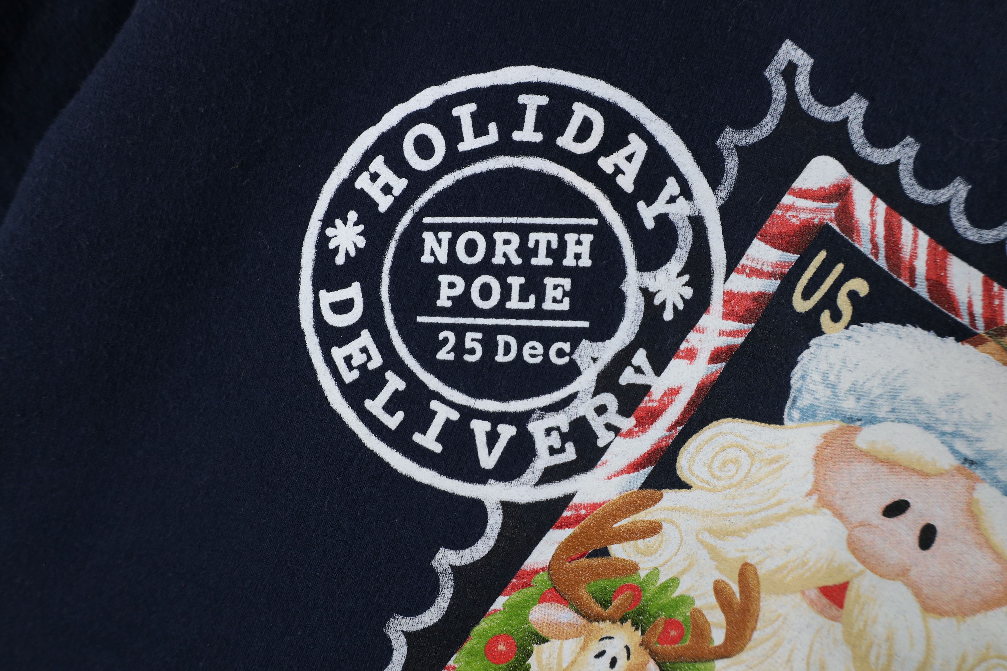 Vintage Vintage Christmas Santa Claus Postage Stamp Sweatshirt Blue Size L / US 10 / IT 46 - 5 Thumbnail
