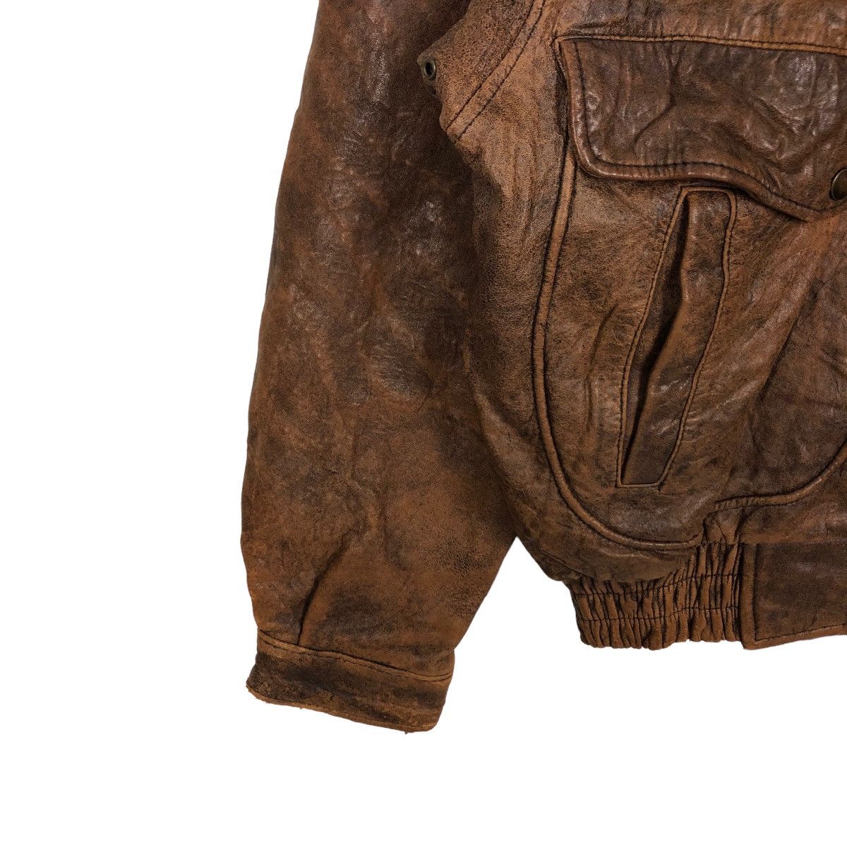 Other VINTAGE BOMBER LEATHER JACKET RESERVATION ARMY BUZZ RICKSONS Size US M / EU 48-50 / 2 - 3 Thumbnail