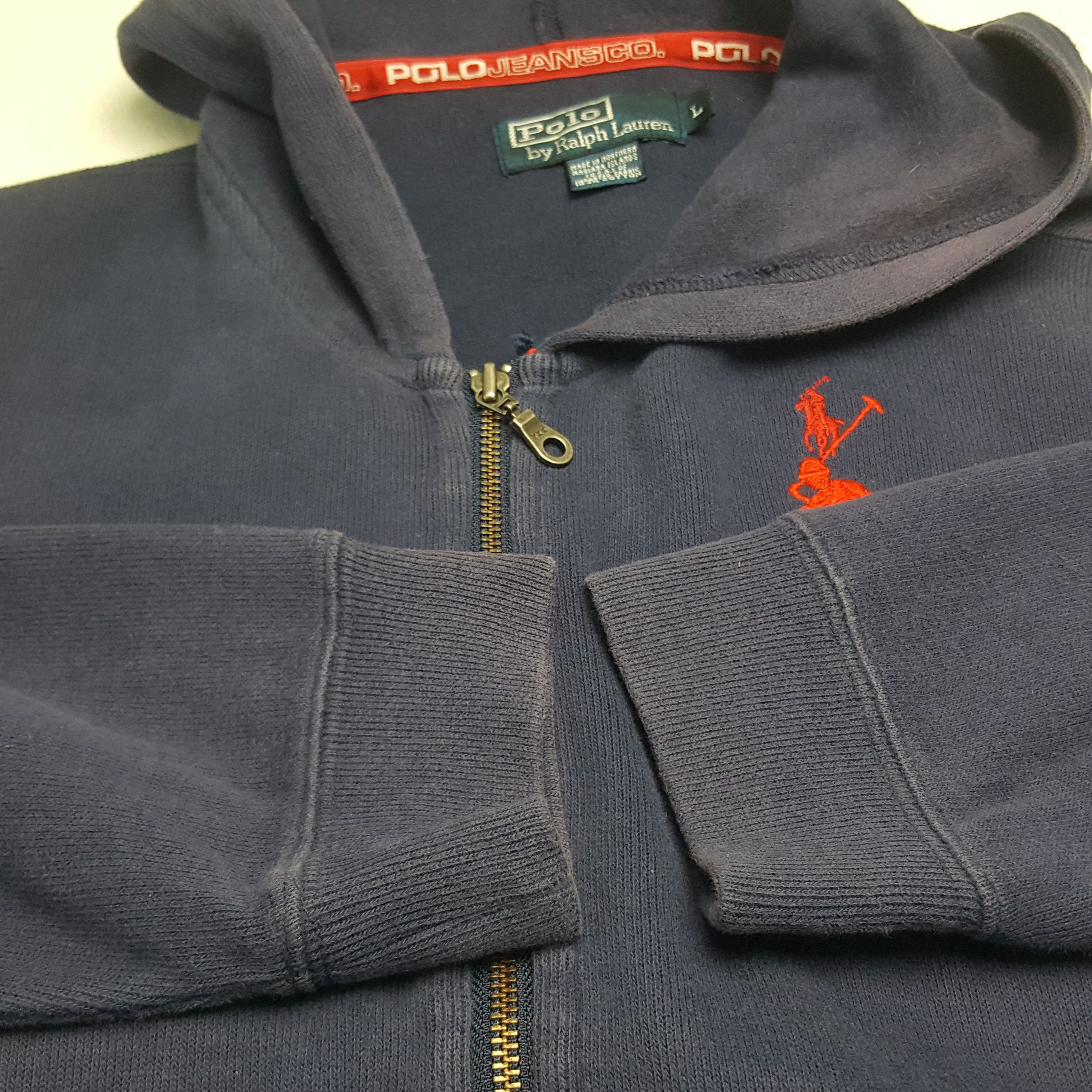 Polo Ralph Lauren × Vintage Vintage Polo Ralph Lauren Big Logo Zipper Jacket Hoodie Size US L / EU 52-54 / 3 - 7 Thumbnail