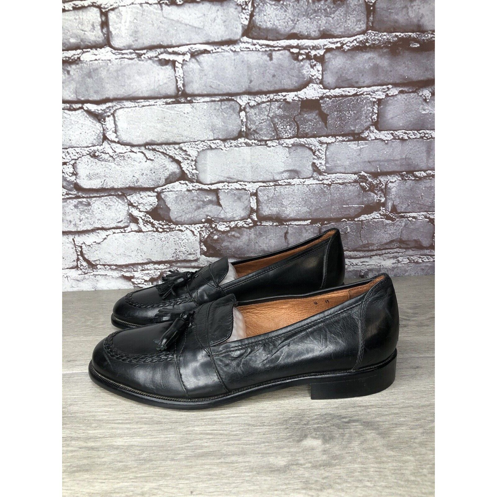 Alfani Alfani Black Leather Braided Tassel Loafers Italy Dress Shoe Size US 8 / EU 41 - 20 Thumbnail