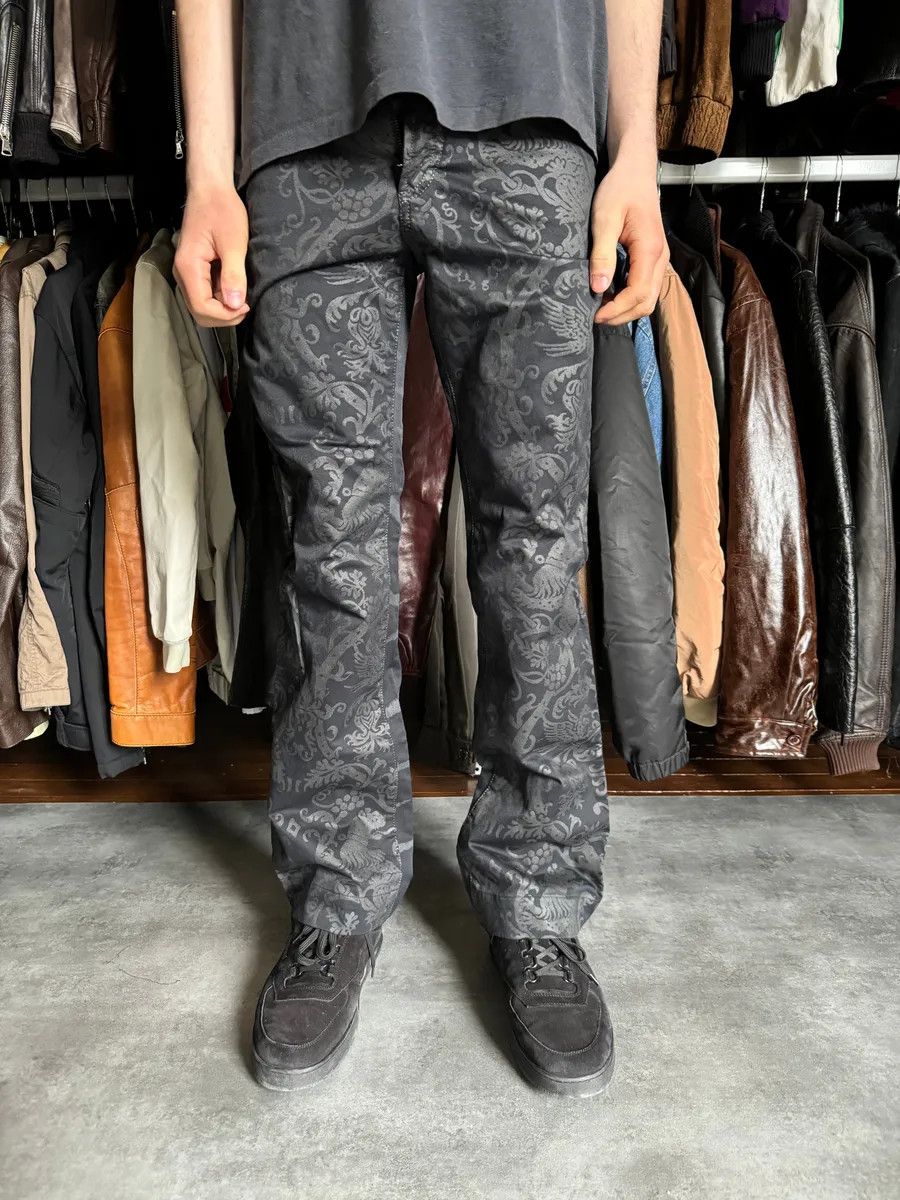 Just Cavalli SS2003 Cavalli Flowers Mirage Black Tattoos Pants Size 28" / US 6 / IT 42 - 2 Thumbnail