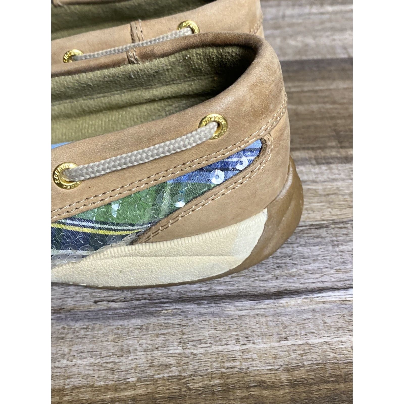 Sperry Sperry Top-Sider Boat Shoes Womens 8 M Bluefish Plaid Sequin Leather Multicolor Leopard Casual Shoes Size M / US 6-8 / IT 42-44 - 3 Thumbnail