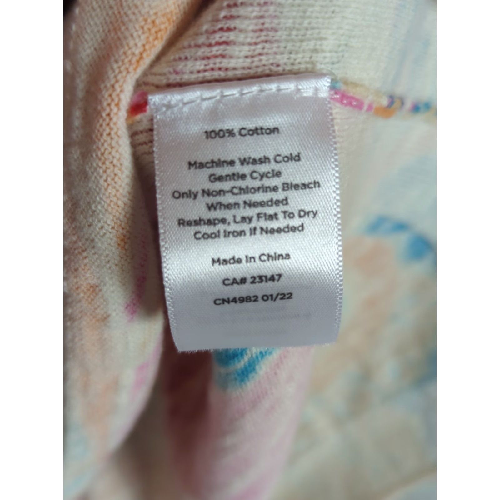 Talbots Talbots Sweater Top Women XL Multicolor 100% Cotton V-Neck 3/4 Sleeve Pullover Lightweight Knit Paisley Casual Wear Womens Size XL / US 12-14 / IT 48-50 - 5 Thumbnail