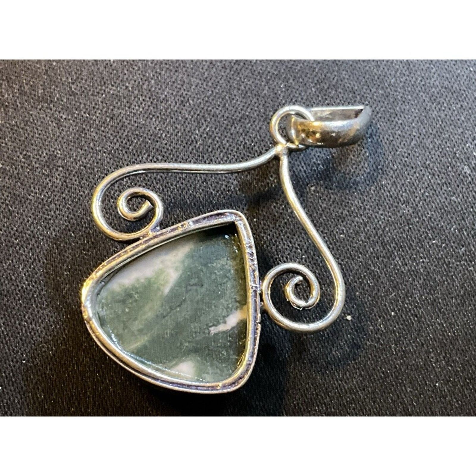 Other 925 Sterling Silver Hand Made Moss Agate Pendant Size ONE SIZE - 7 Thumbnail