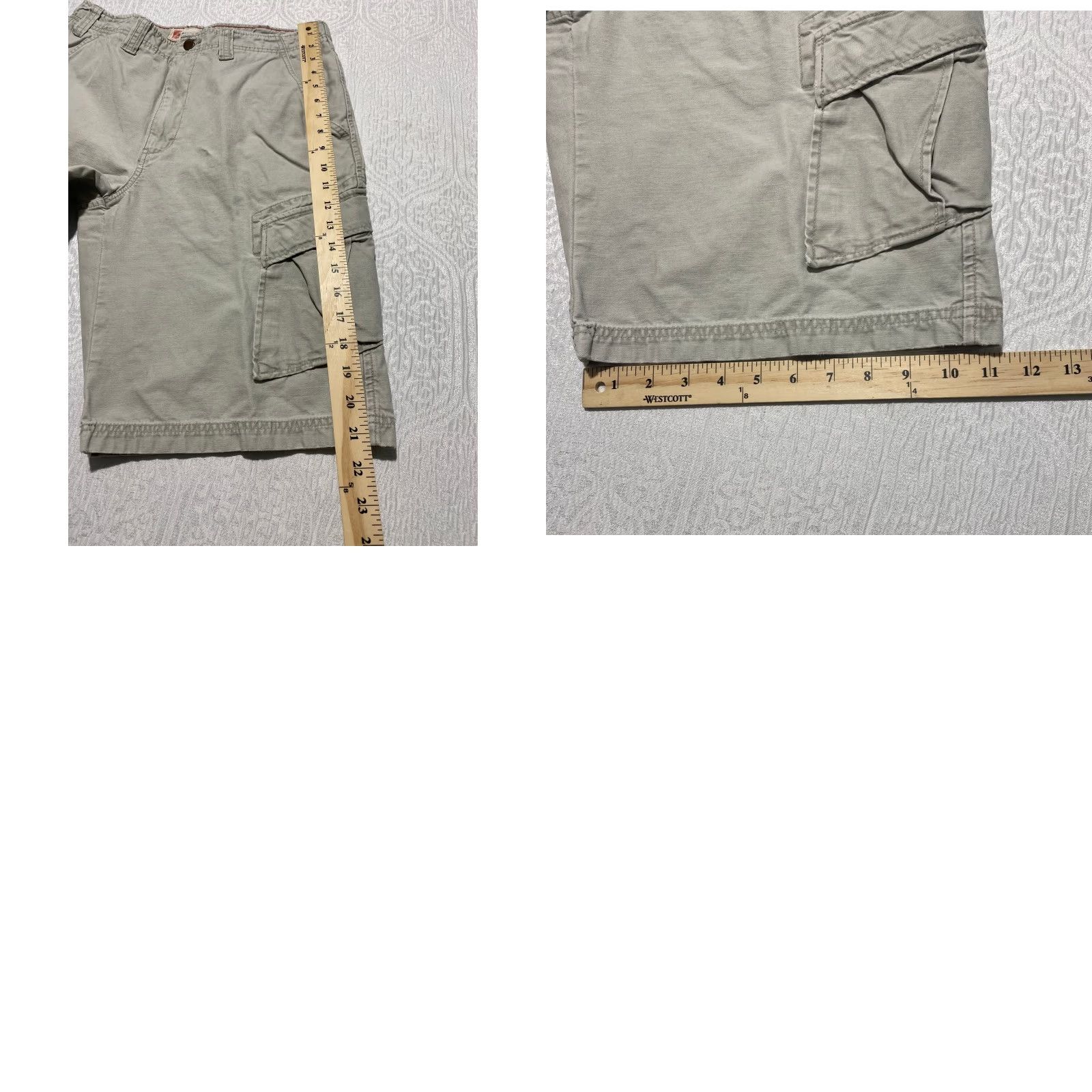 Vintage Cargo Supply Cargo Shorts Mens Khaki Tan Cotton 32 Multi Pocket Button Fly Zipper Casual Workwear Travel Size US 32 / EU 48 - 8 Thumbnail