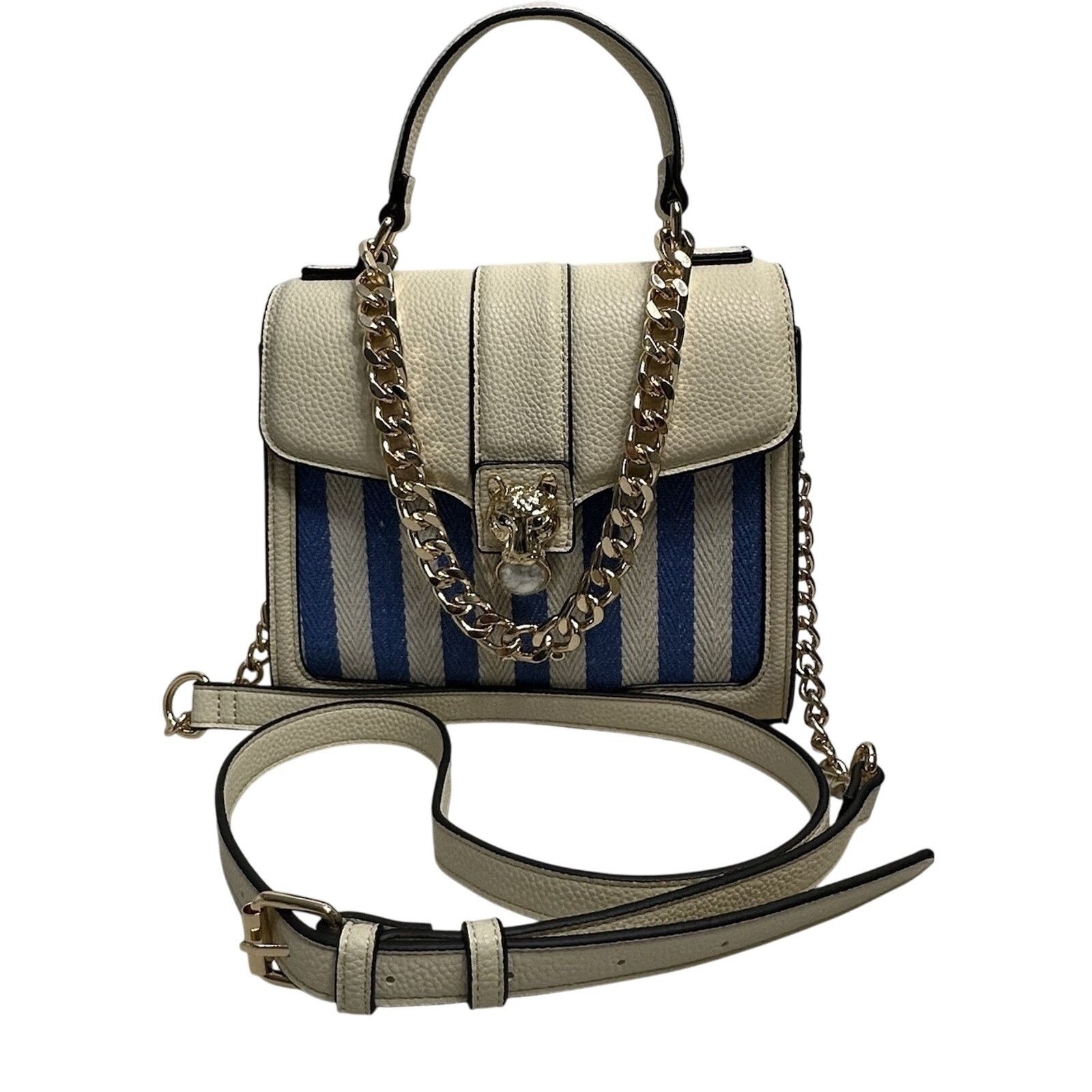 Aldo Nwt Aldo TopHandle Satchel Crossbody Bag Blue Stripe Combo Size ONE SIZE - 1 Thumbnail