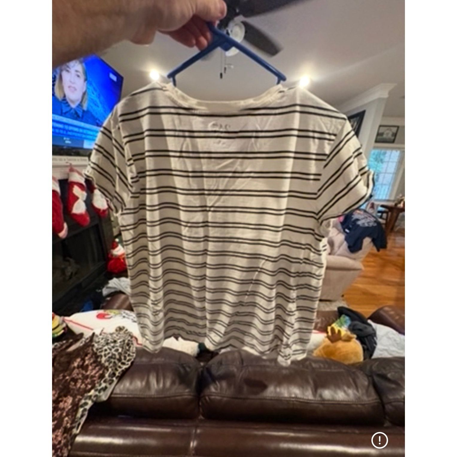 Loft LOFT XL Black & Cream Striped Short Sleeve Top Women’s Tee Size XL / US 12-14 / IT 48-50 - 4 Thumbnail