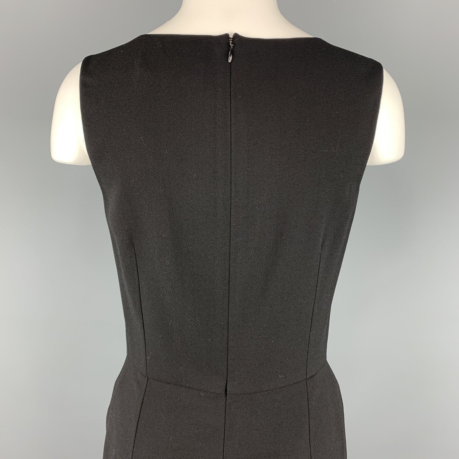 Yves Saint Laurent YVES SAINT LAURENT Size 6 Black Wool / Elastane Shift Dress Size M / US 6-8 / IT 42-44 - 5 Thumbnail