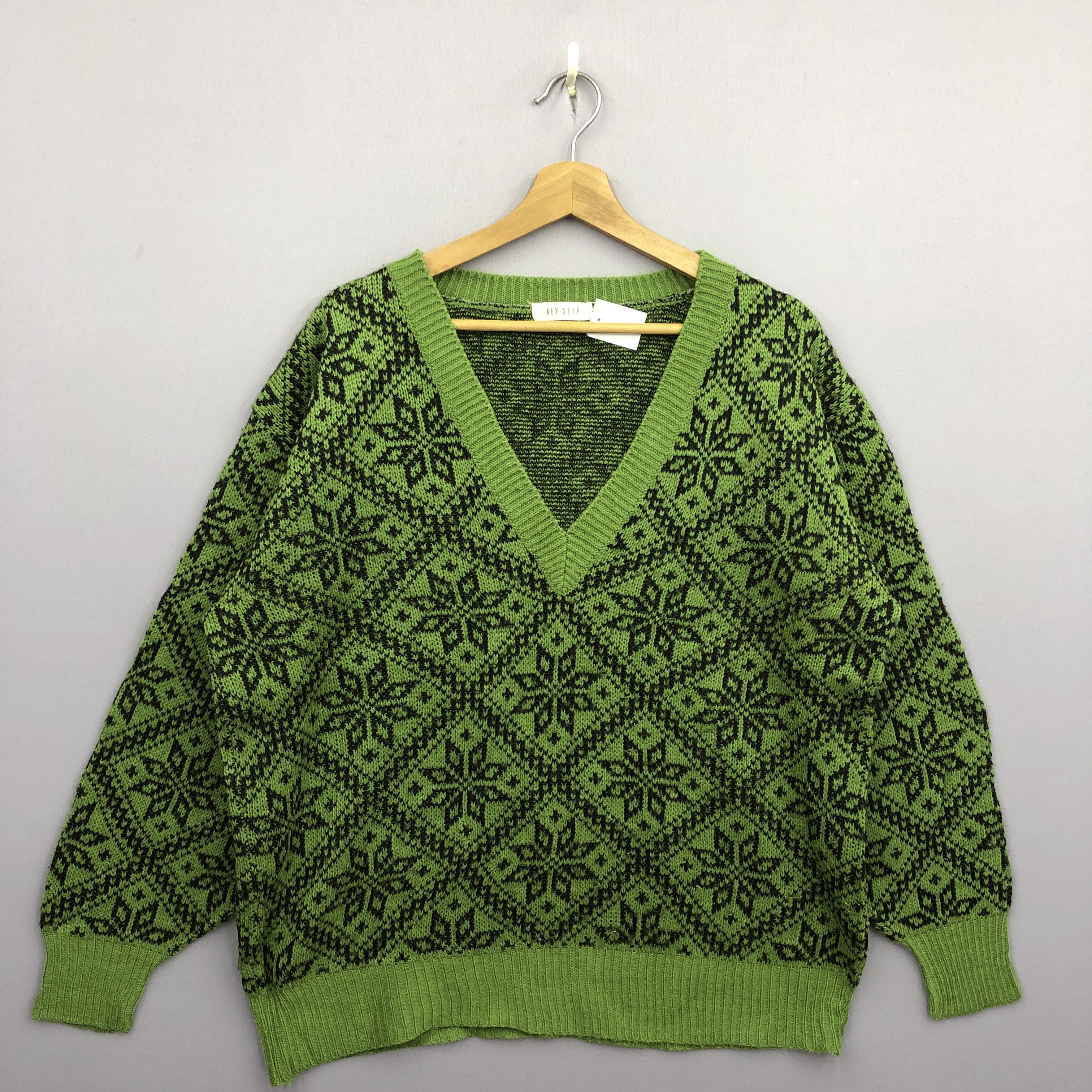 Japanese Brand × Vintage Vintage Psychedelic Pattern Knit Sweater Sweatshirt Jumper Size US L / EU 52-54 / 3 - 1 Thumbnail