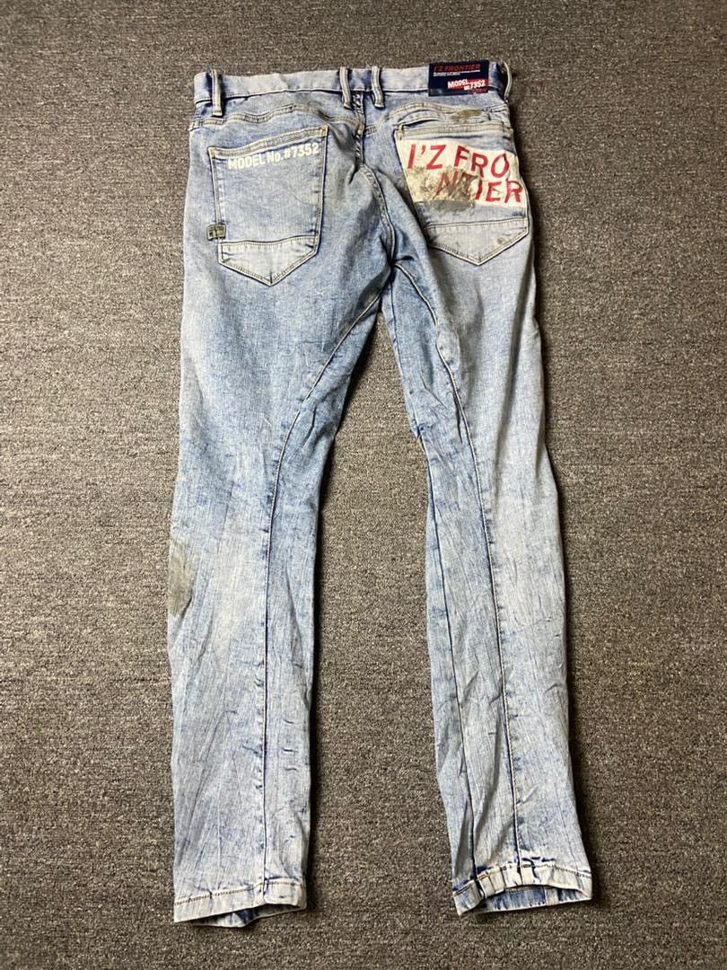 Japanese Brand Iz Frontier 7352 Stretch Cargo Jeans (175) Size US 33 - 2 Thumbnail