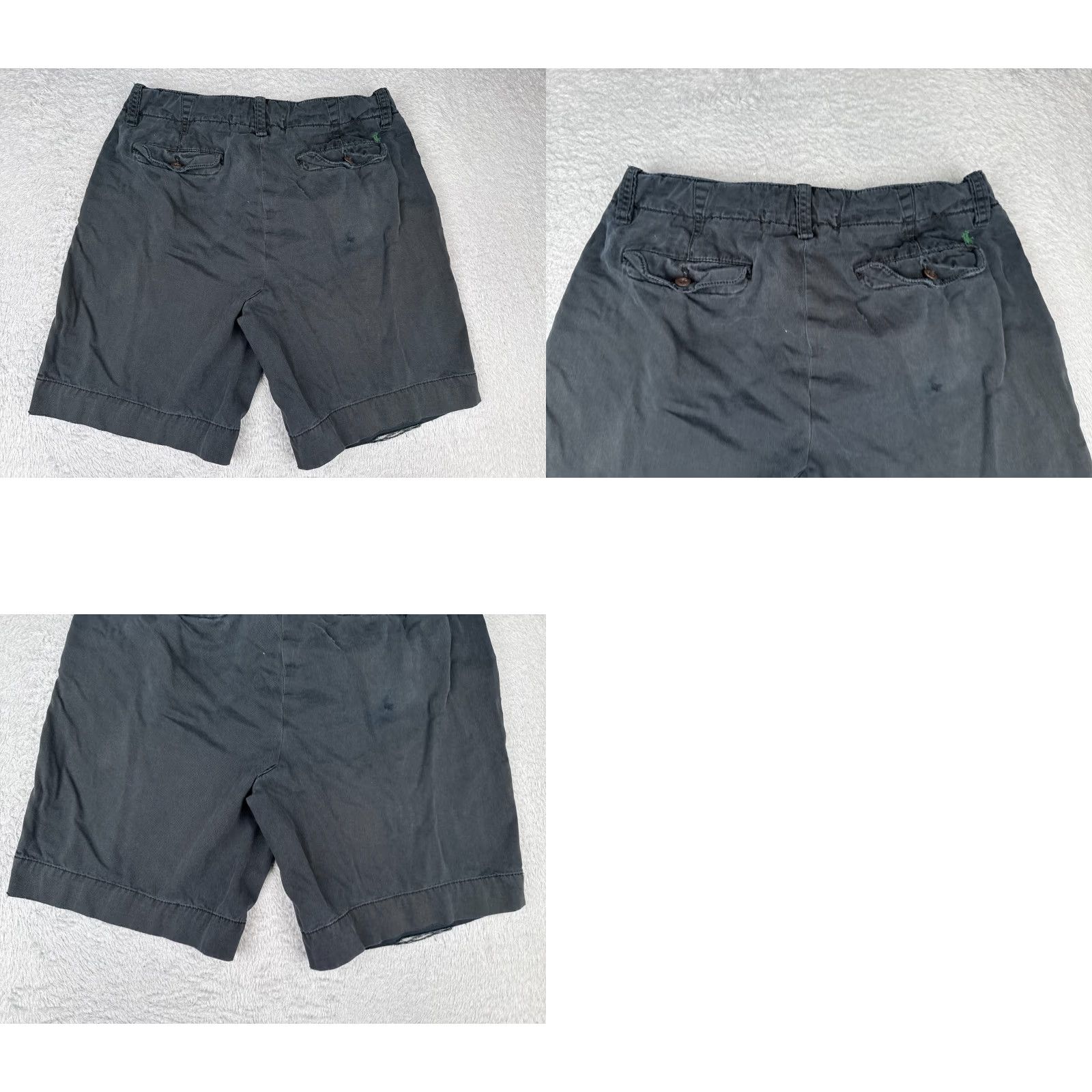 Tommy Bahama Ralph Lauren Shorts Men 33 Black Chino 100% Cotton Flat Front 33x10 READ ME Size US 33 - 10 Thumbnail