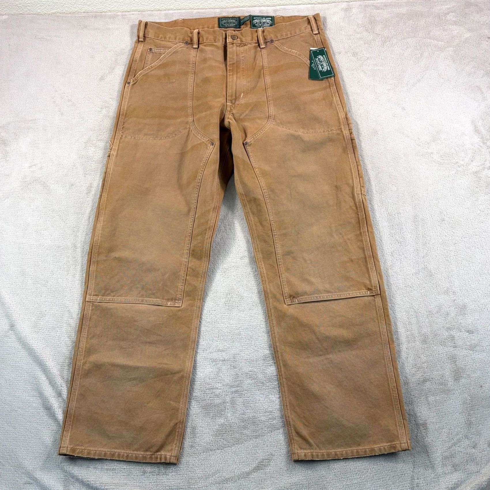 Polo Ralph Lauren Polo Ralph Lauren Polo Country Carpenter Pants Men 38x31 Canvas Brown 5-Pocket Cargo Workwear Relaxed Straight NWT 90s Era Logo Manufacturers Warranty Size US M / EU 48-50 / 2 - 3 Thumbnail