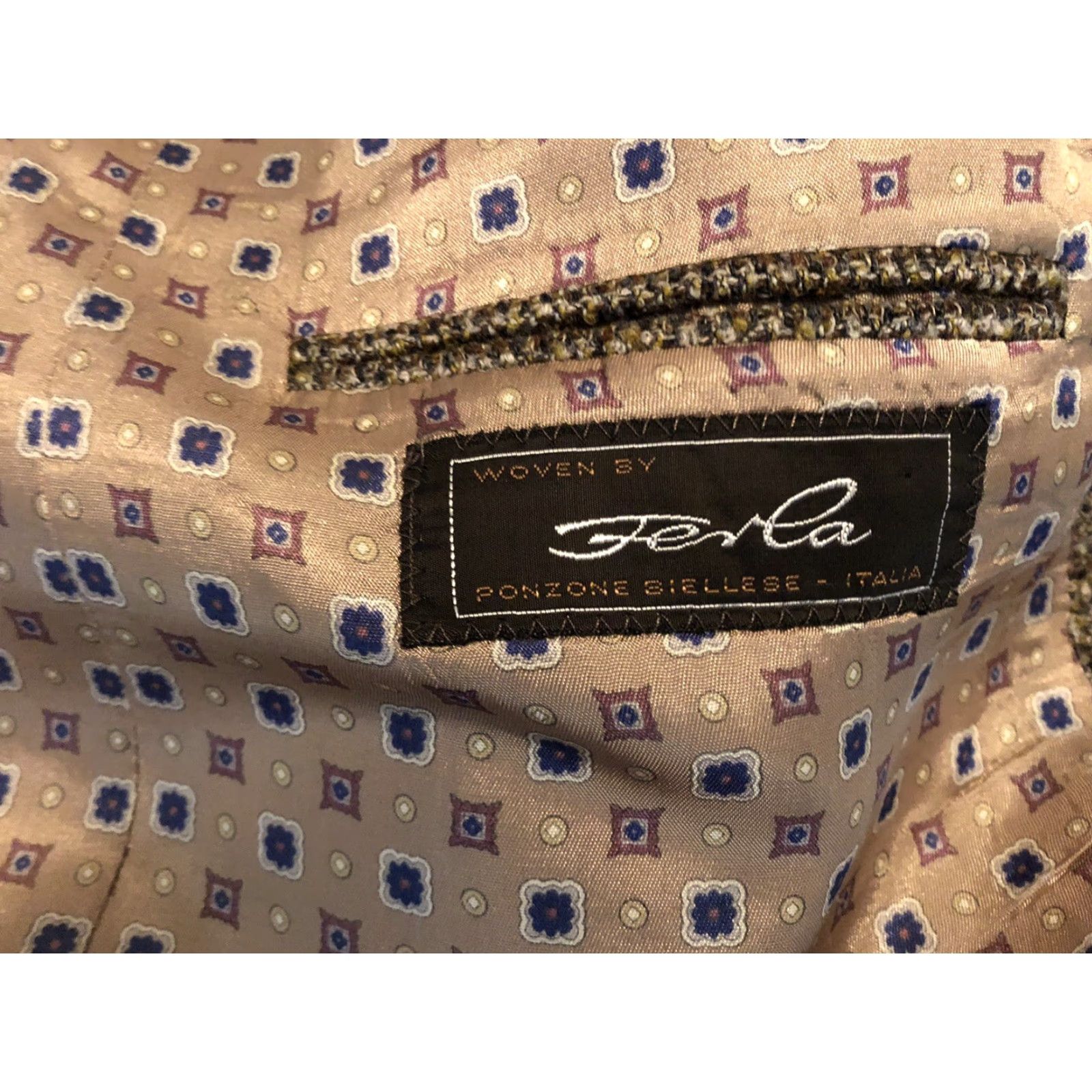 CO VINTAGE Carrol & Co Ferla Wool Silk Jacket Blazer Sport Coat 44 Brown Mens Blazer Size 44R - 4 Thumbnail