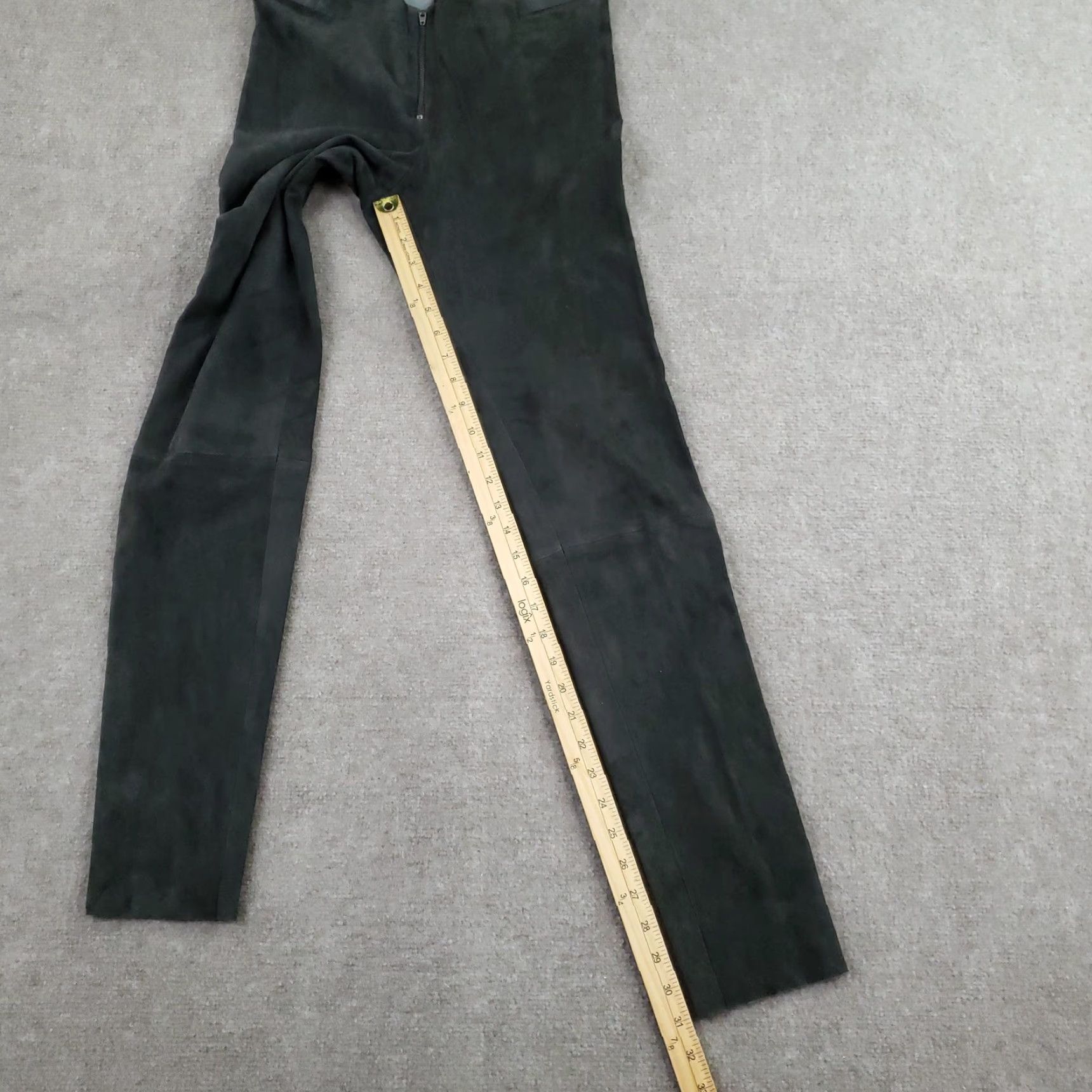 Alice + Olivia Alice + Olivia Base Pants Womens 12 Gray Leather Skinny Zip Zipper Pants Womens 12 Gray Leather Skinny Zip Zipper Size 34" / US 12 / IT 48 - 2 Thumbnail