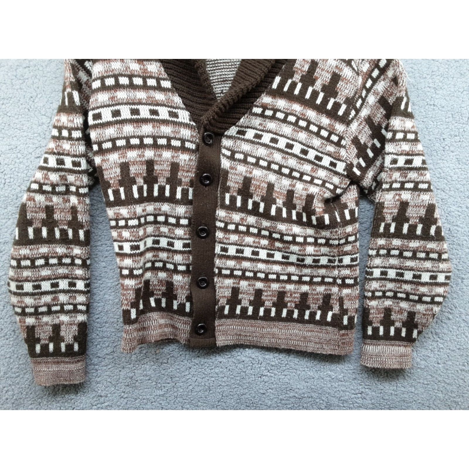 Vintage VINTAGE Drummond Wintuk Button Up Sweater Knit Shirt Ivory Large Cable Knit Womens Button Up Jacket Size L / US 10 / IT 46 - 3 Thumbnail