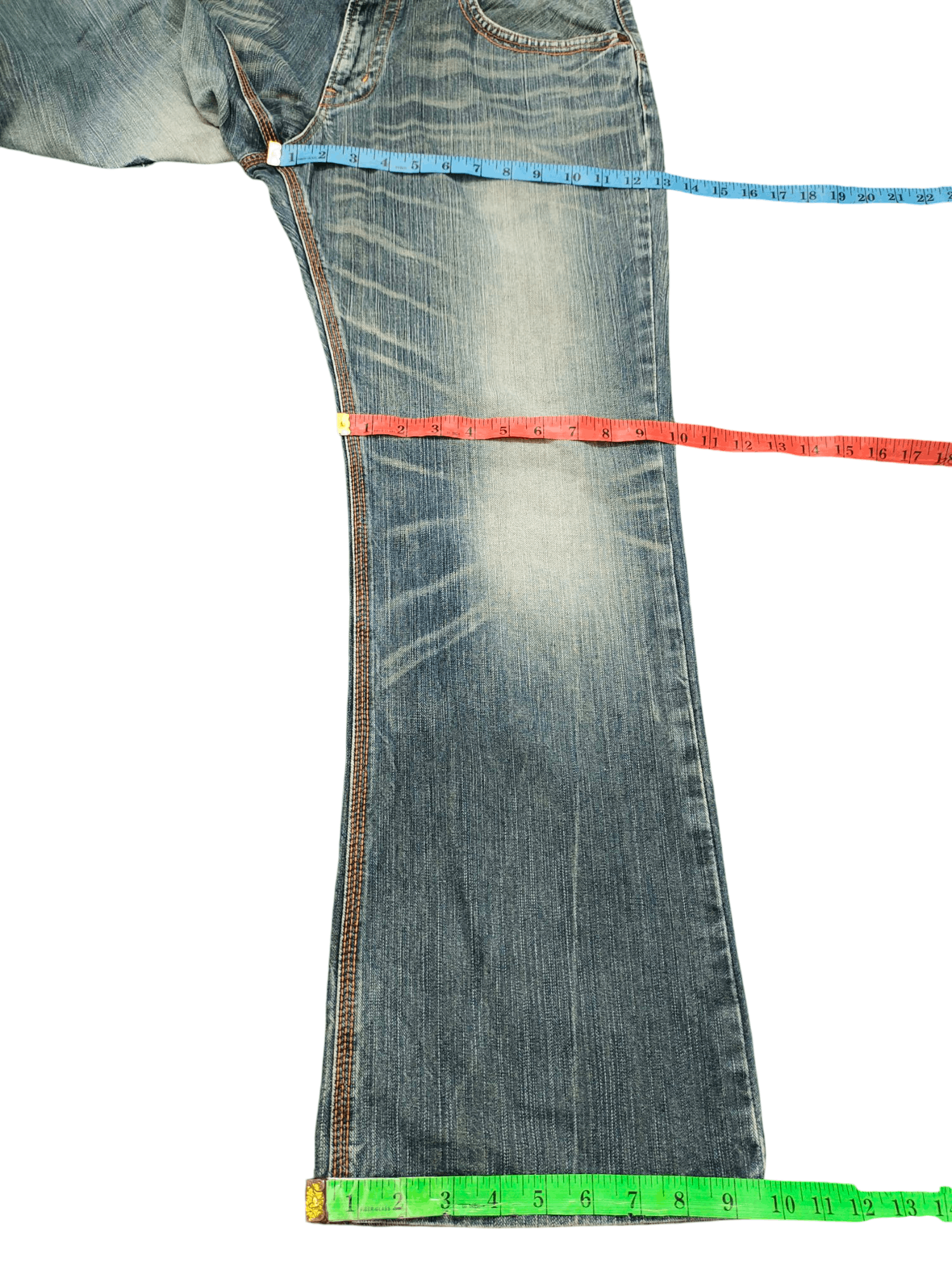 Kapital Vintage Edwin Buckle Back Distress Faded Clawmark Denim Jean Size US 36 / EU 52 - 18 Thumbnail