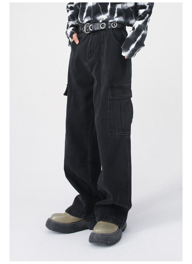 Jean Men's straight loose street wide-leg vintage jeans Size US 32 / EU 48 - 4 Thumbnail