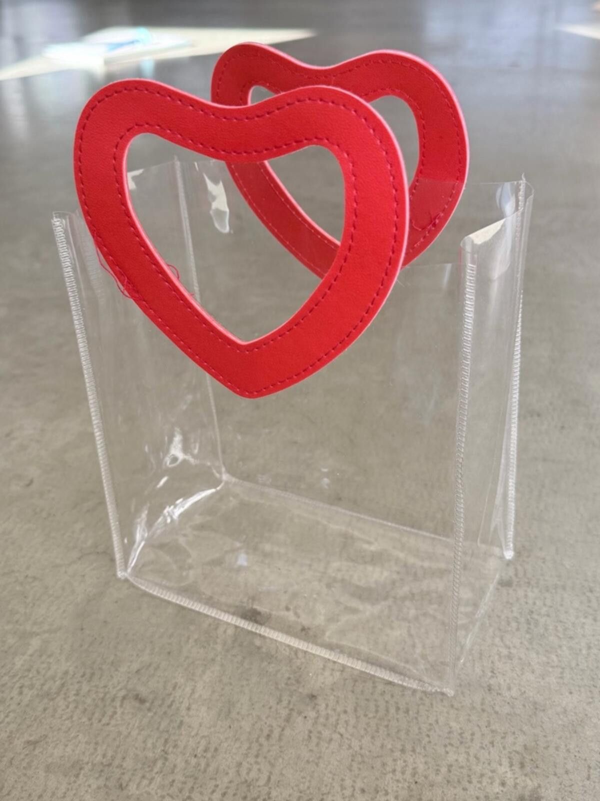 Asos Clear Heart Handle Purse Bag / Transparent Stadium Bag / Red Size ONE SIZE - 1 Thumbnail
