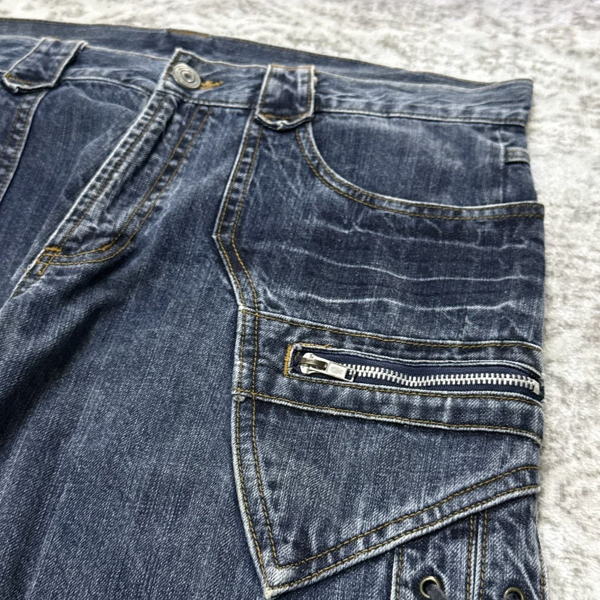 If Six Was Nine Japanese Brand Poems Paneled Lace Up Flare Jeans Size US 34 / EU 50 - 8 Thumbnail