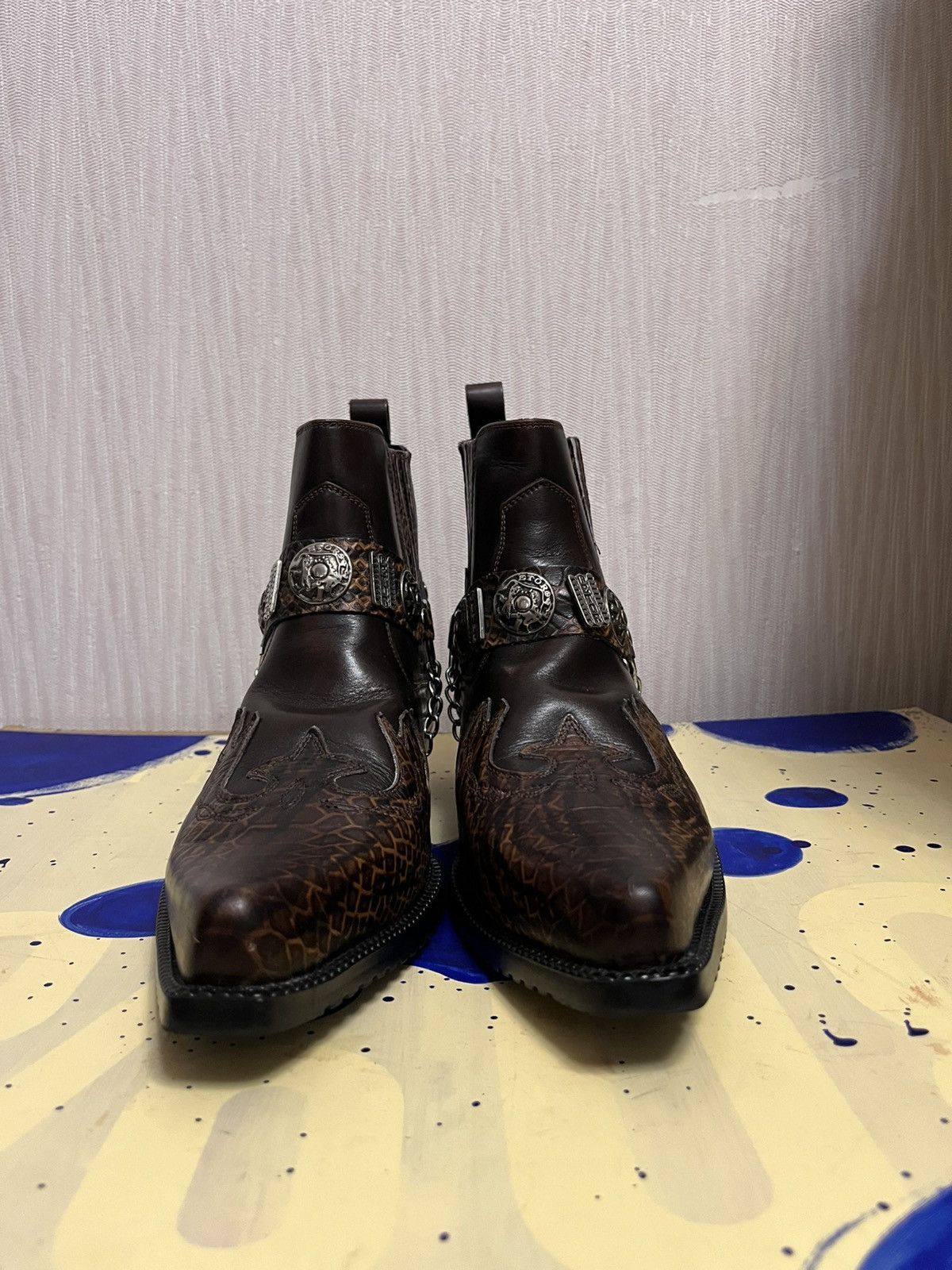 Other Western cowboy guidi type etor leather harness boots Size US 10.5 / EU 43-44 - 2 Thumbnail