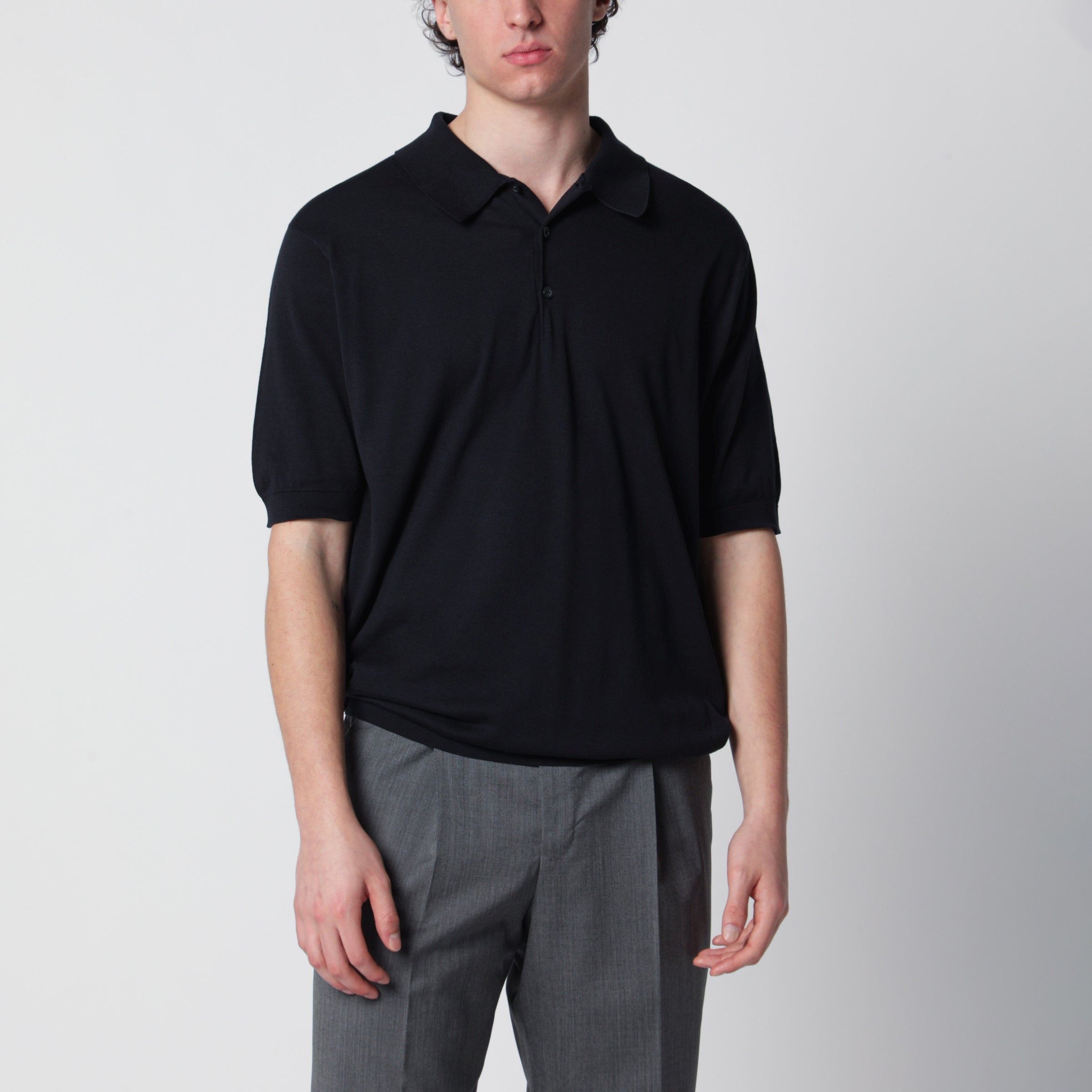 John Smedley John Smedley Isis Navy Blue Cotton Polo Shirt Size US S / EU 44-46 / 1 - 1 Thumbnail