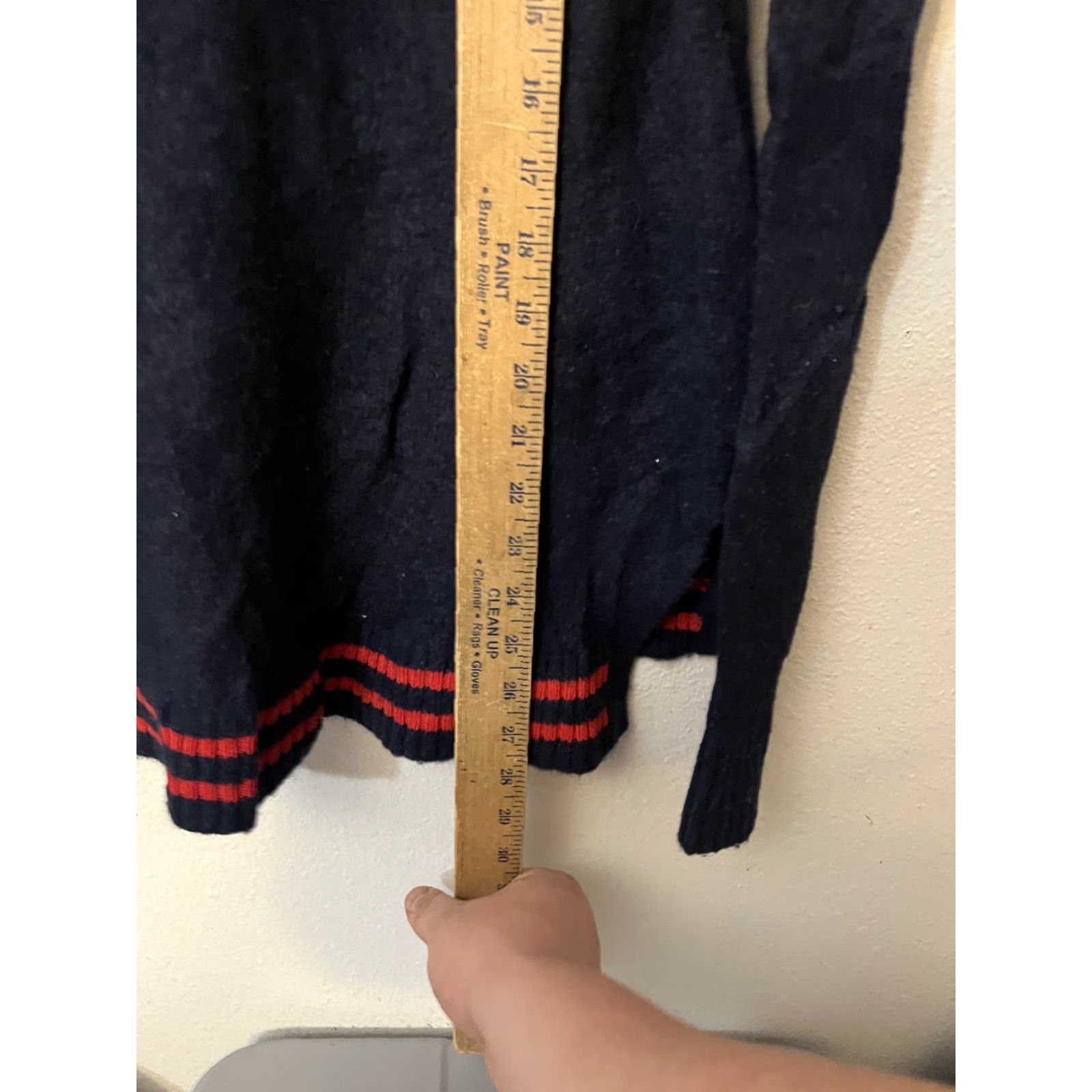 Tommy Hilfiger VINTAGE Tommy Hilfiger Wool 1/4 Zip Sweater Womens Medium Navy Blue Size M / US 6-8 / IT 42-44 - 5 Thumbnail