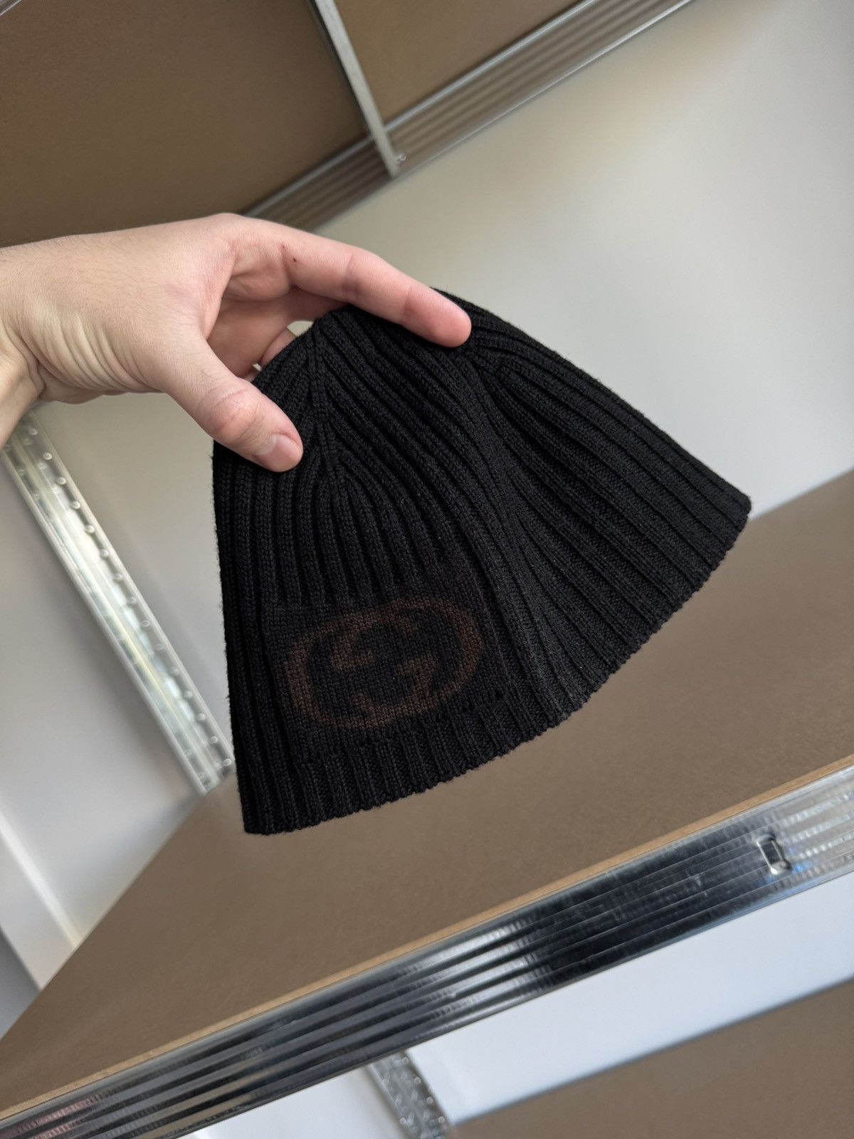 Gucci Vintage Gucci by Tom Ford Interlocking GG Logo Wool Beanie Size ONE SIZE - 2 Thumbnail