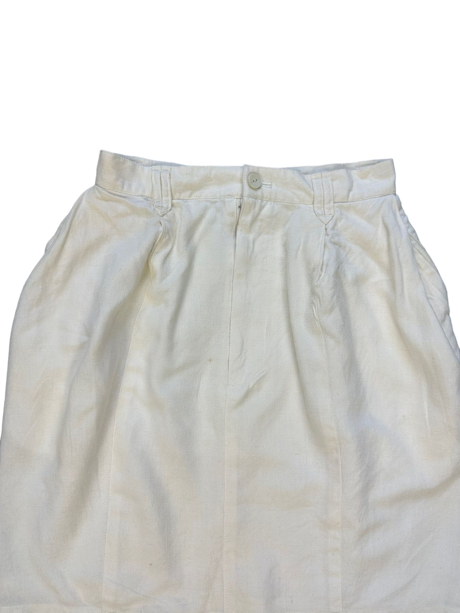 Issey Miyake 80's ISSEY MIYAKE CARE LABEL WHITE SKIRT #7911-189 Size 25" / US 0 / IT 36 - 2 Thumbnail
