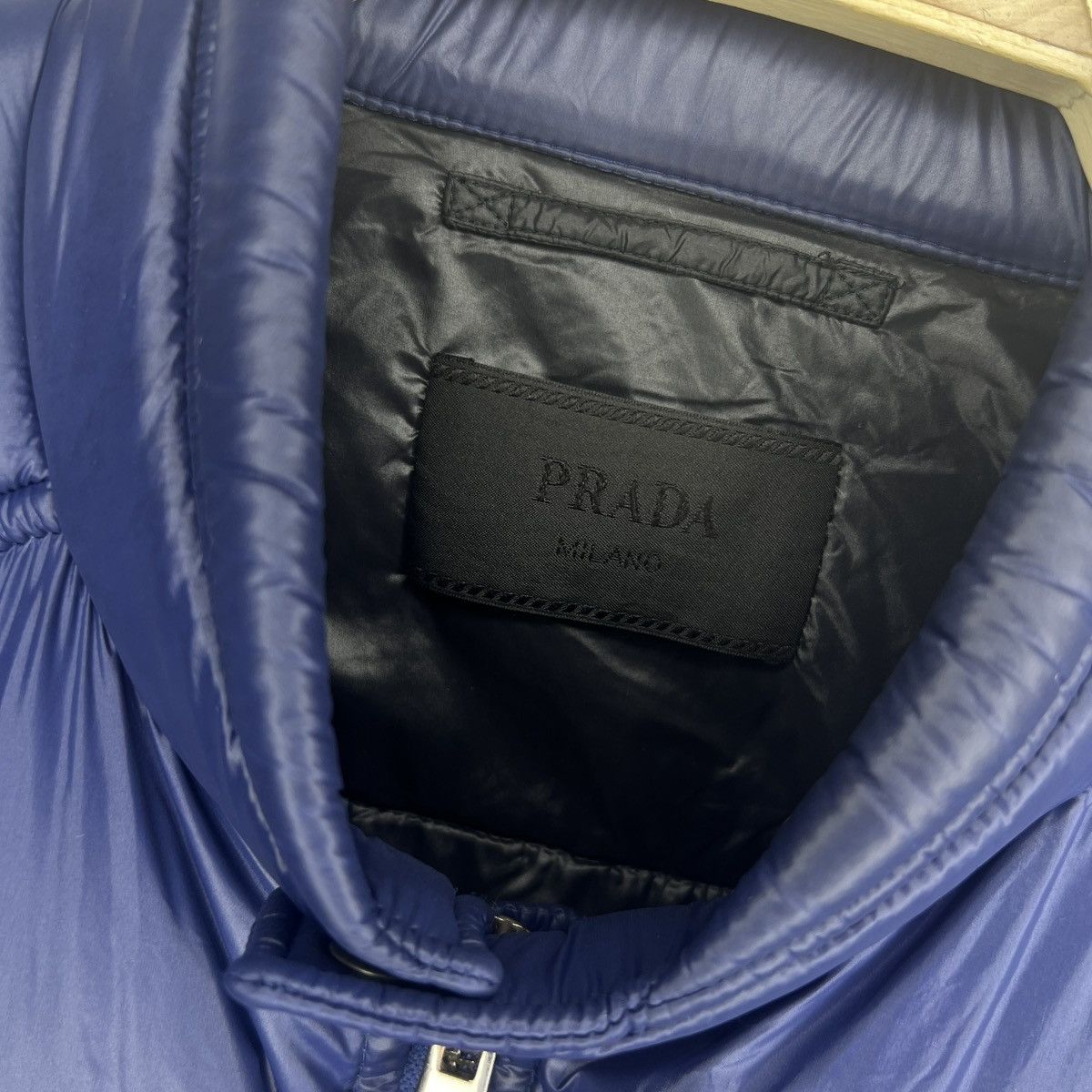 Prada Rare Prada Moto Nylon Plain Logo Down Jacket Puffer (SGB608) Size US L / EU 52-54 / 3 - 8 Thumbnail