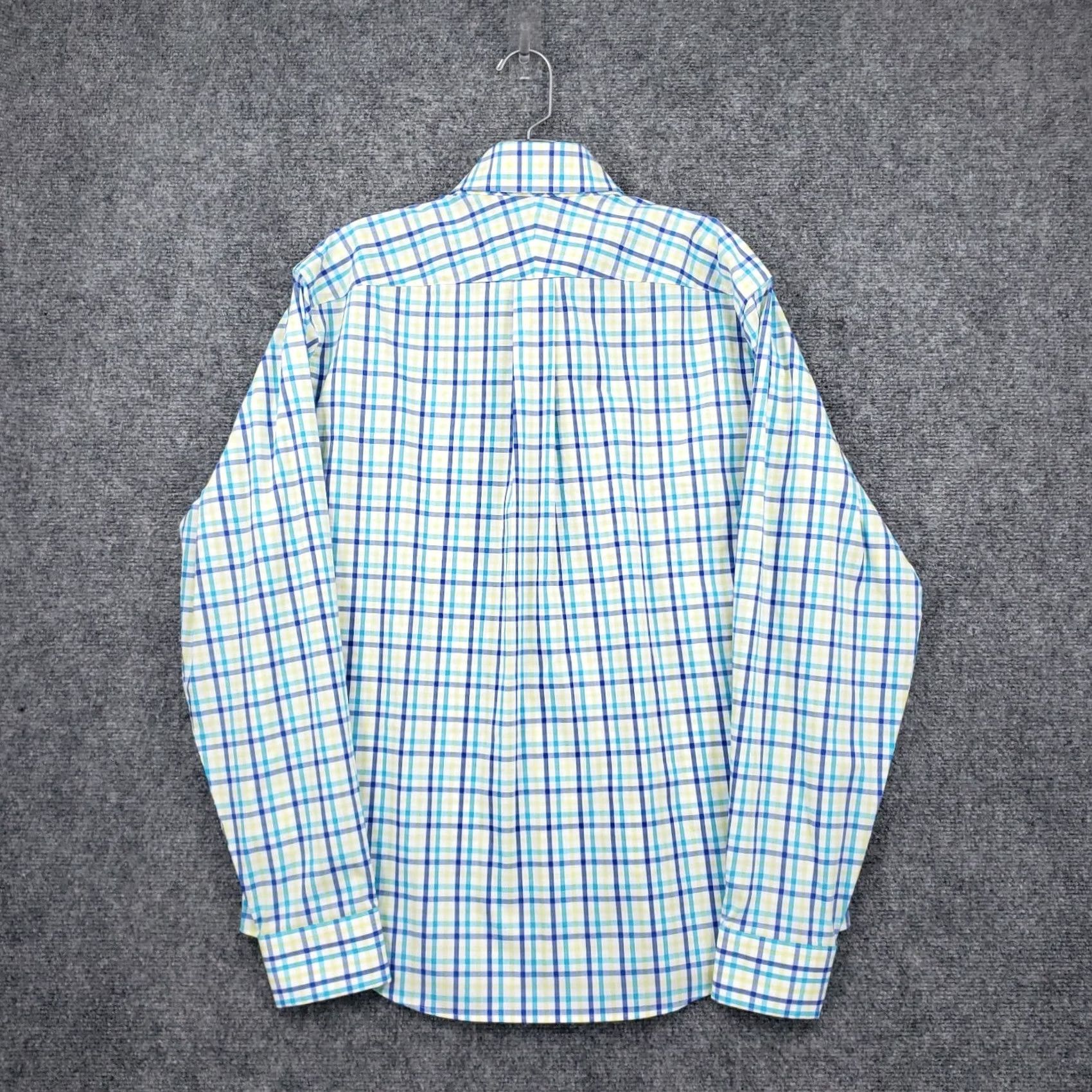 Lands' End Lands' End Button-Up Shirt Men M Medium Blue Plaid 15.5 Comfort First Modern Regular Fit Size US L / EU 52-54 / 3 - 2 Thumbnail