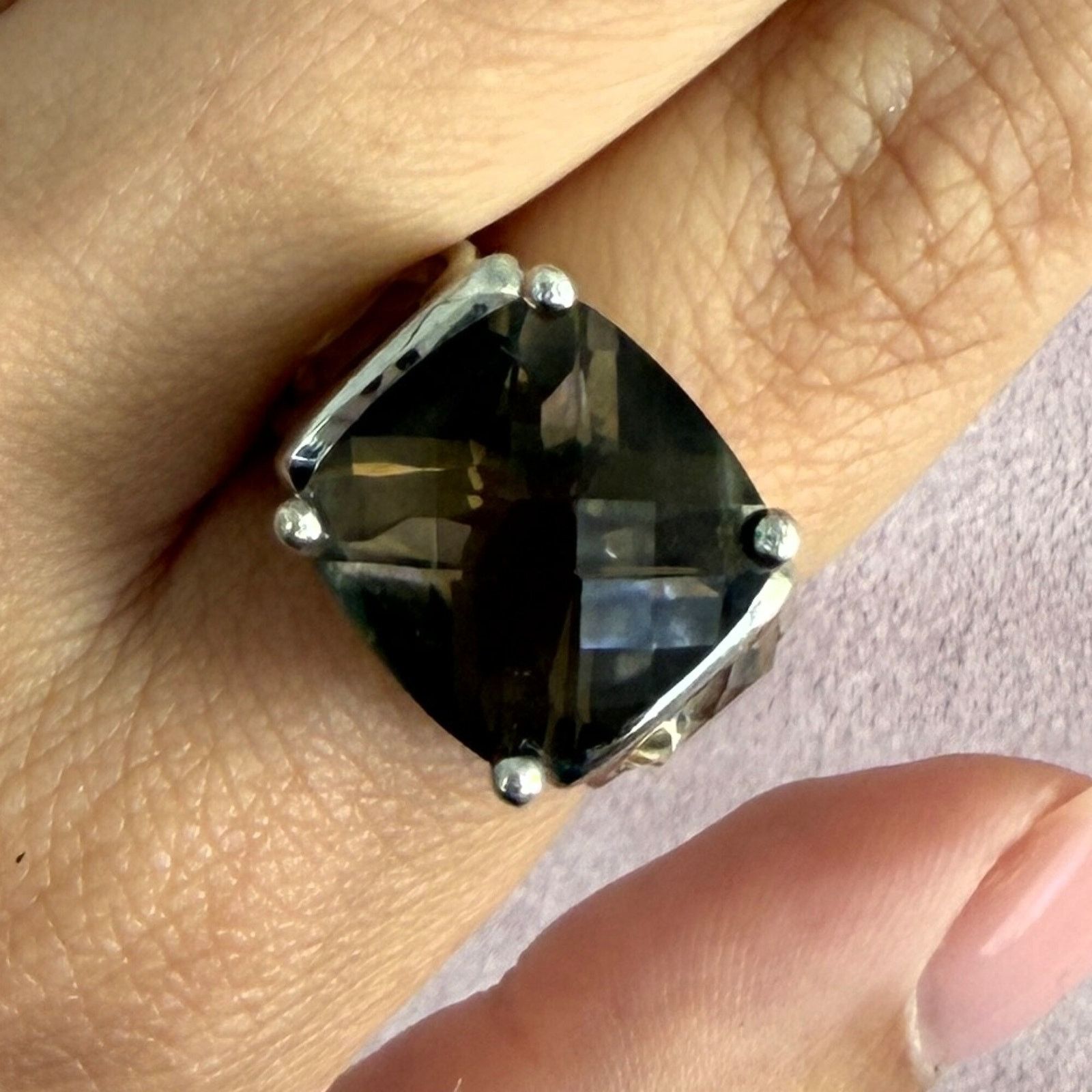 Sterling Silver sterling silver smoky quartz & citrine ring size 6.75 Size ONE SIZE - 1 Thumbnail