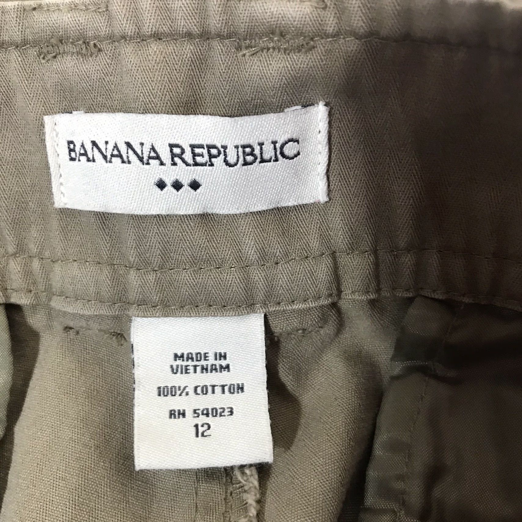 Banana Republic Banana Republic Pants Womens Size 12 Beige Cotton Twill Mid-Rise Wide-Leg 29in Inseam Size 34" / US 12 / IT 48 - 4 Thumbnail