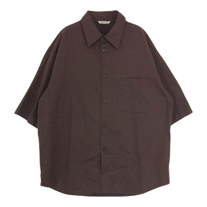 Auralee Auralee Herringbone Button Up Half Sleeve Shirt | Grailed