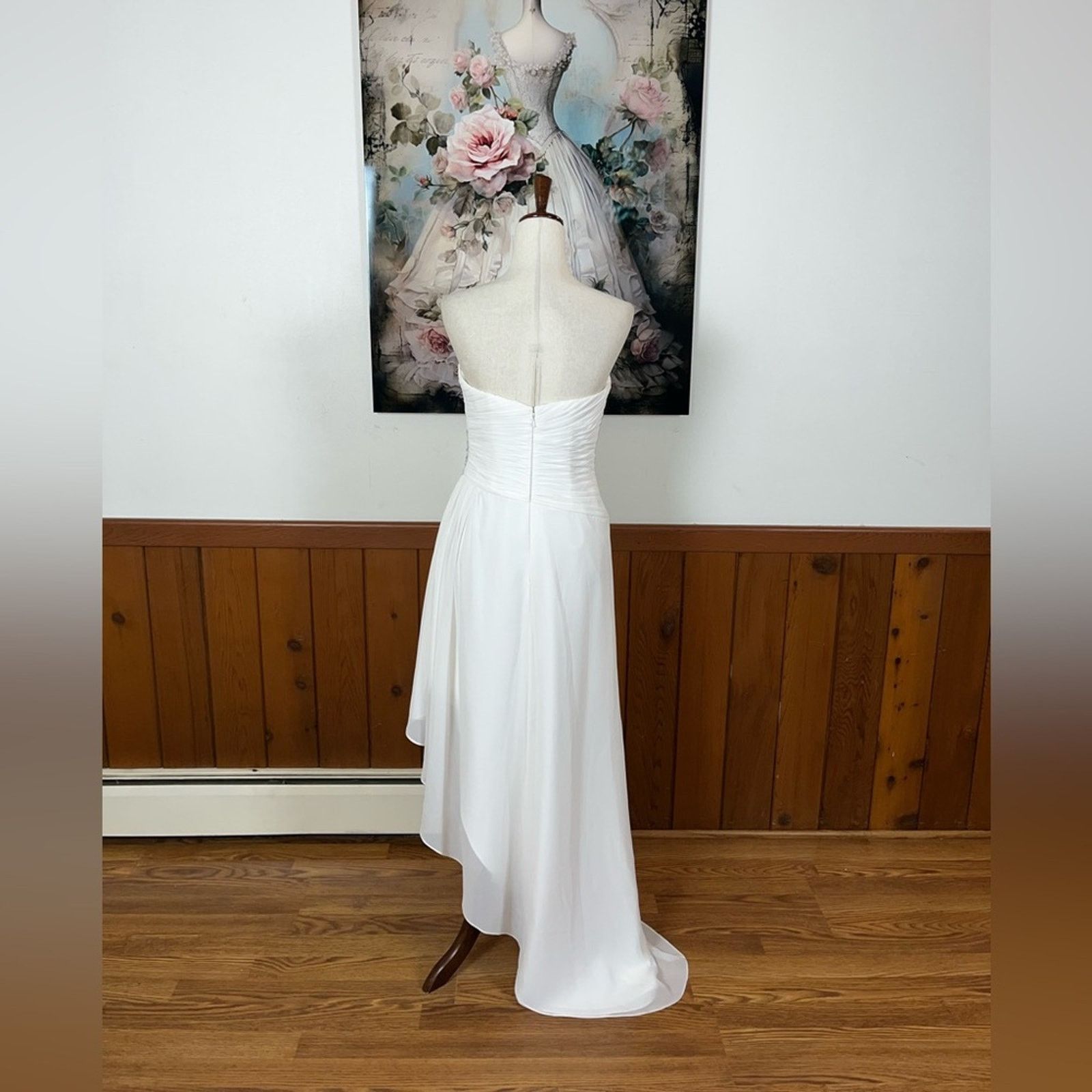Other Elegant Ada James Chiffon High Low Wedding Gown! Size M / US 6-8 / IT 42-44 - 6 Thumbnail