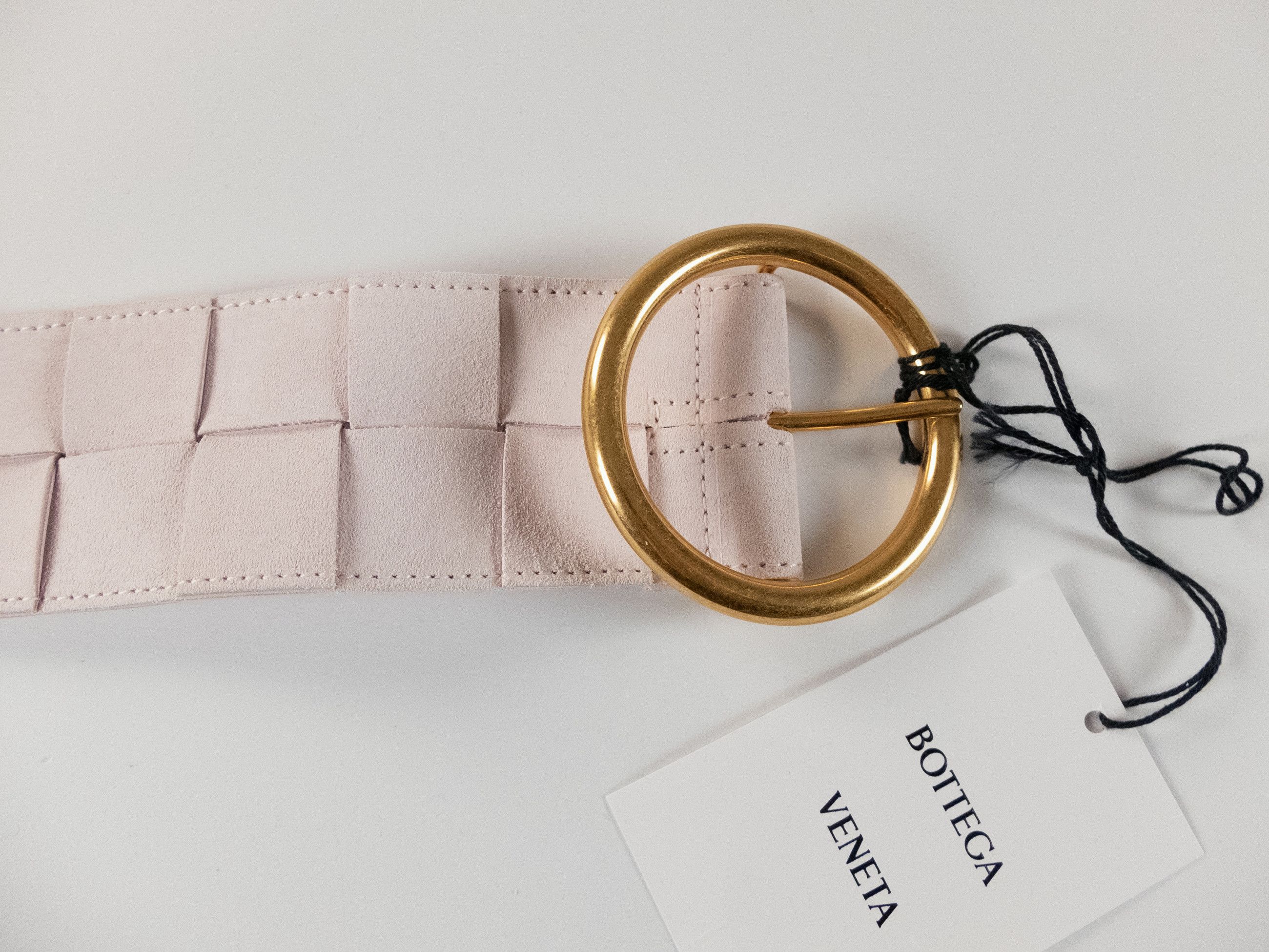 Bottega Veneta BOTTEGA VENETA pale pink woven suede belt Size 85 Size ONE SIZE - 3 Thumbnail