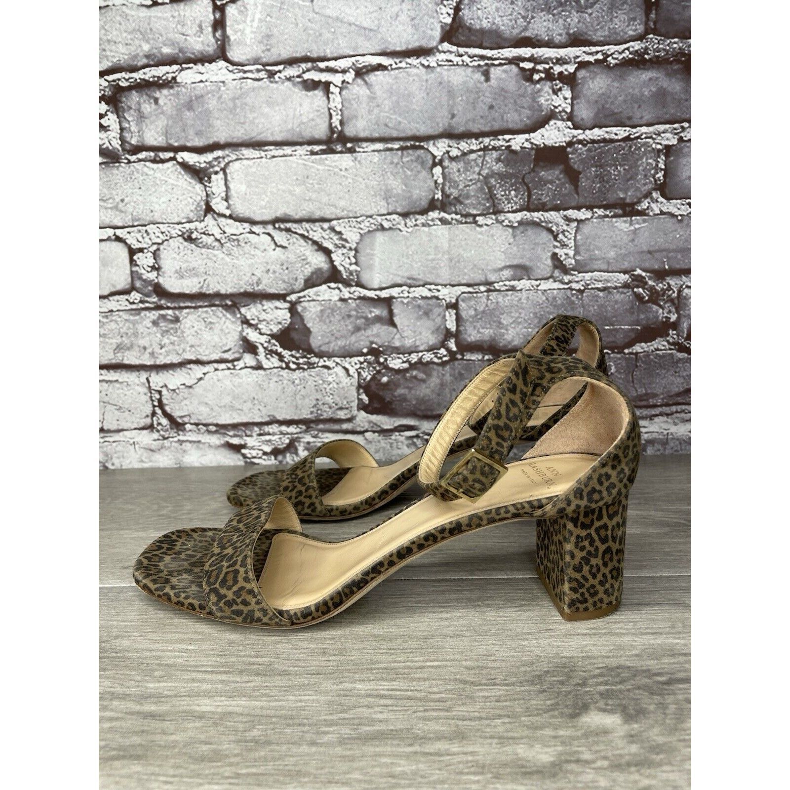 Sid Mashburn Ann Mashburn Leopard Print Open Toe Block Heel Strap Sandals Size US 7.5 / IT 37.5 - 3 Thumbnail