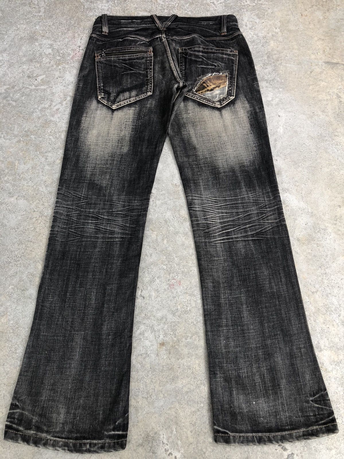 If Six Was Nine Japanese Hideways Flared Jeans Distressed Patchwork Jeans Size US 31 - 2 Thumbnail