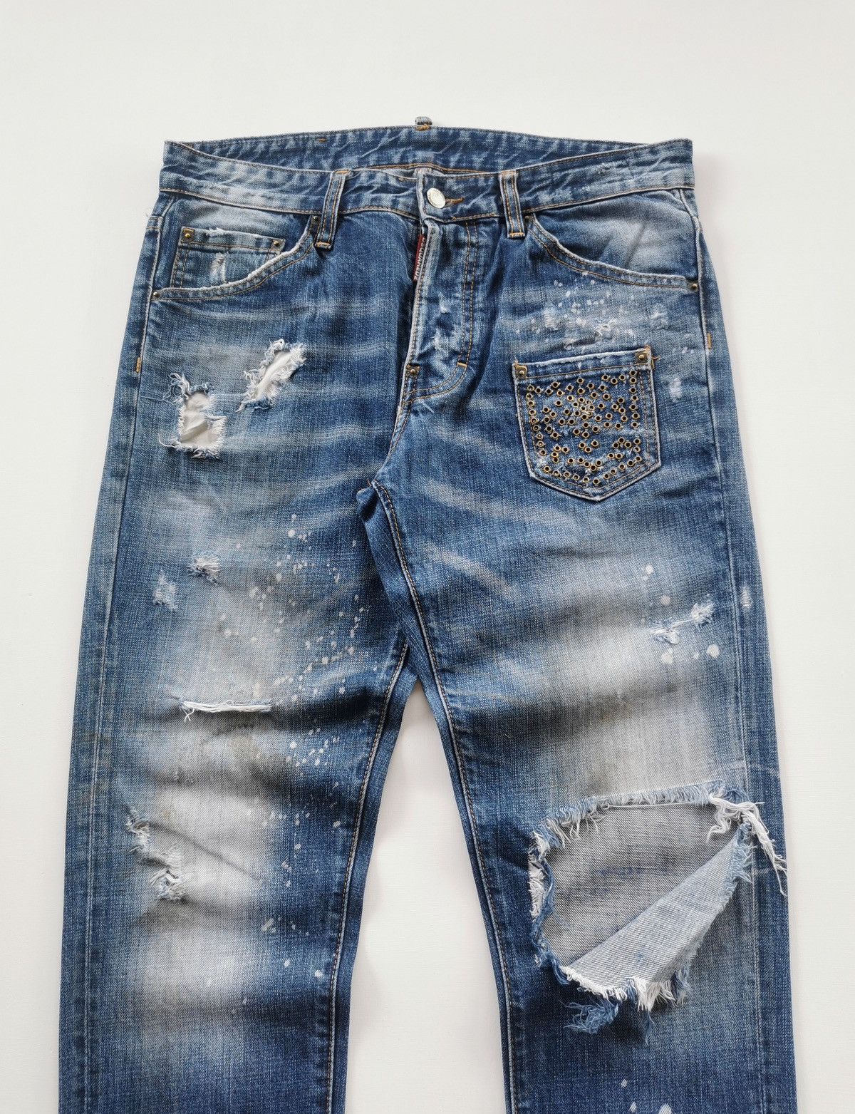 Dsquared2 Dsquared2 Distressed Italy Denim Jeans Size US 33 - 2 Thumbnail