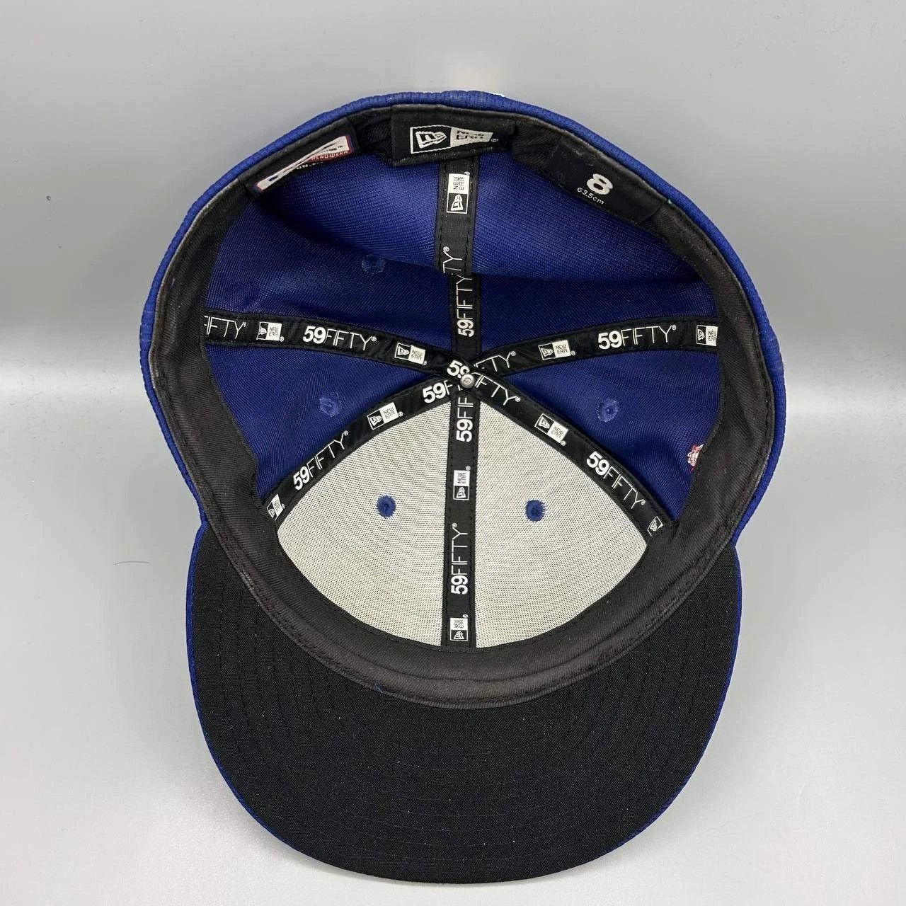 New Era Los Angeles LA Dodgers Hat Men 8 Blue Black Fitted Cap Size ONE SIZE - 4 Thumbnail