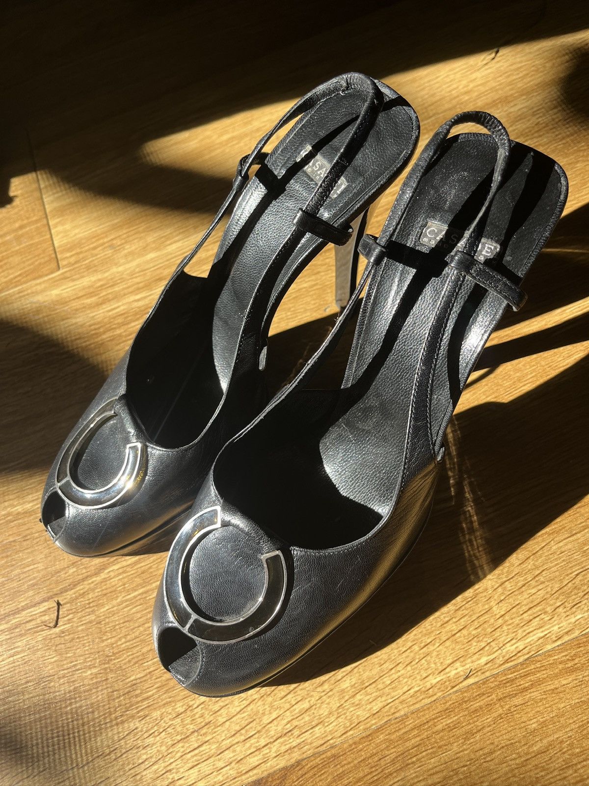 Casedei Retail 1,100 Casadei Women's Black Leather Heels Size 8.5 Size US 8.5 / IT 38.5 - 2 Thumbnail