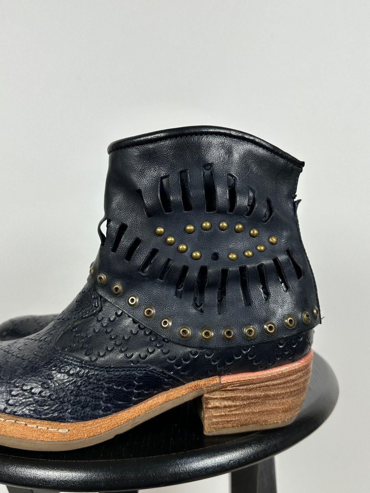 A.S.98 A.S.98. Airstep Leather Ankle Biker Studded Boots Size US 8 / IT 38 - 4 Thumbnail