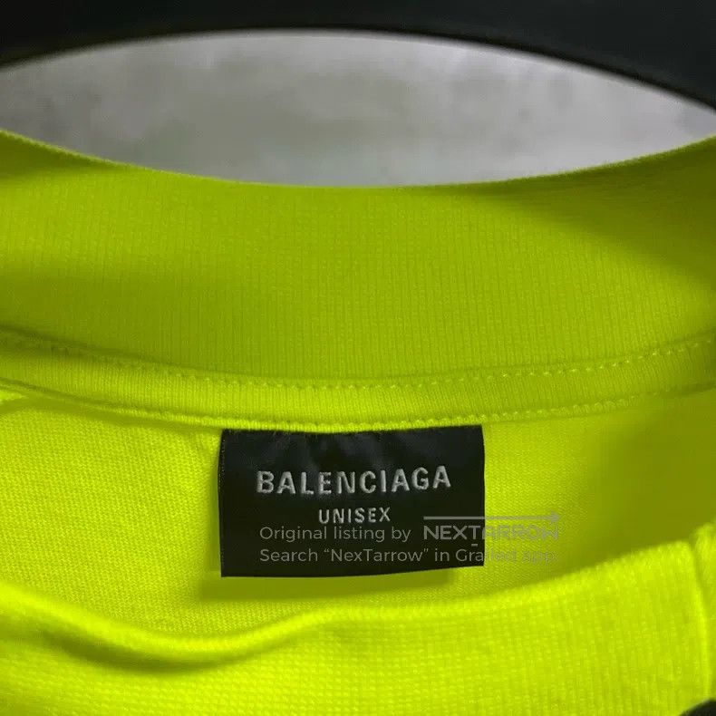 Balenciaga Balenciaga Fluorescent yellow logo letter print round-neck Size US M / EU 48-50 / 2 - 2 Thumbnail