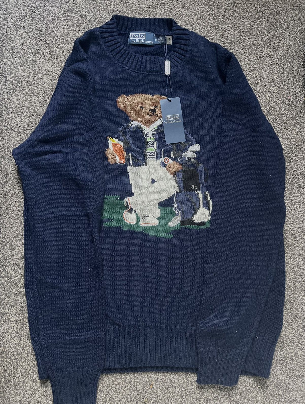 Ralph Lauren Polo Ralph Lauren Polo Bear Knit Sweater Navy (NWT) Size US S / EU 44-46 / 1 - 1 Thumbnail