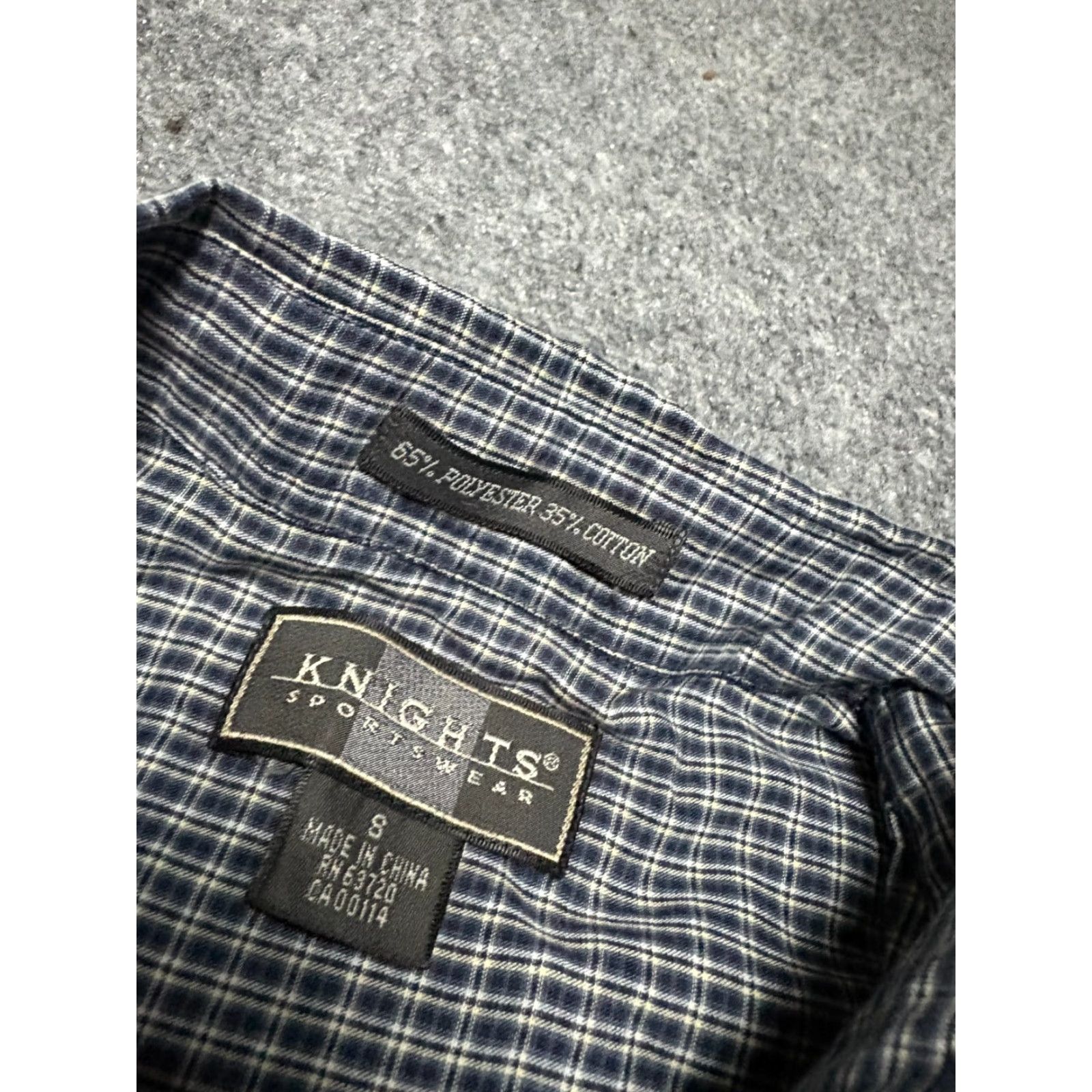 Vintage Kights Sports Wear Button Down Shirt Mens Small Blue Plaid Short Sleeve Pocket Shirt Size US S / EU 44-46 / 1 - 5 Thumbnail