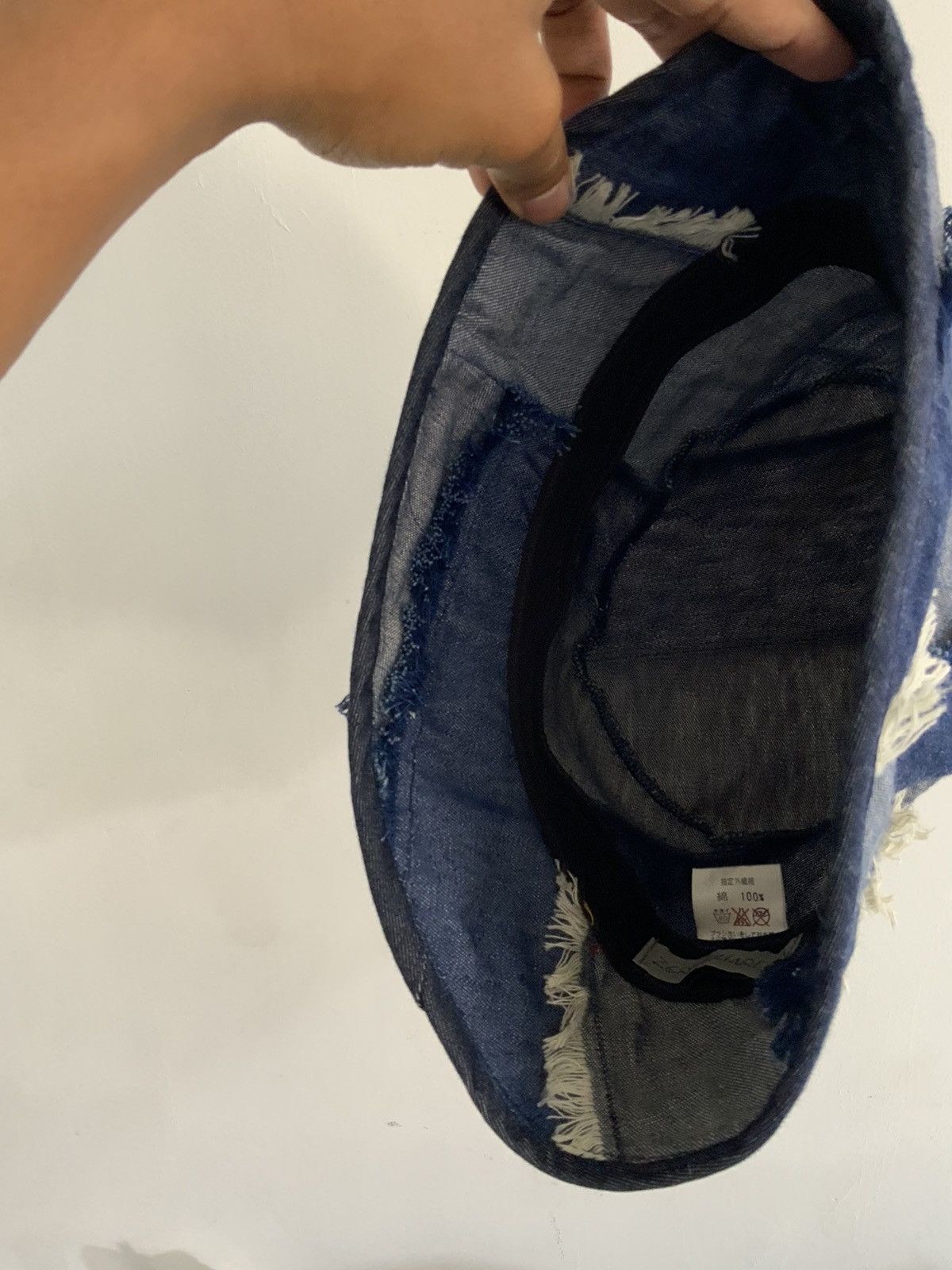 If Six Was Nine Denim Patchwork Distressed by Zero Quater Indigo Hat Size ONE SIZE - 9 Thumbnail